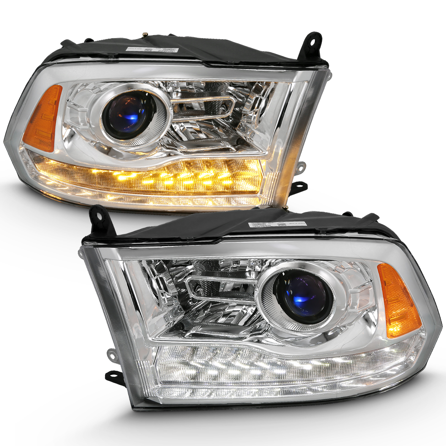 Anzo 111440 - 2009-2018 Dodge Ram 1500 Projector Plank Style Switchback H.L Halo Chrome Amber (OE Style) Anzo 111440 - 2009-2018 Dodge Ram 1500 Projector Plank Style Switchback H.L Halo Chrome Amber (OE Style)