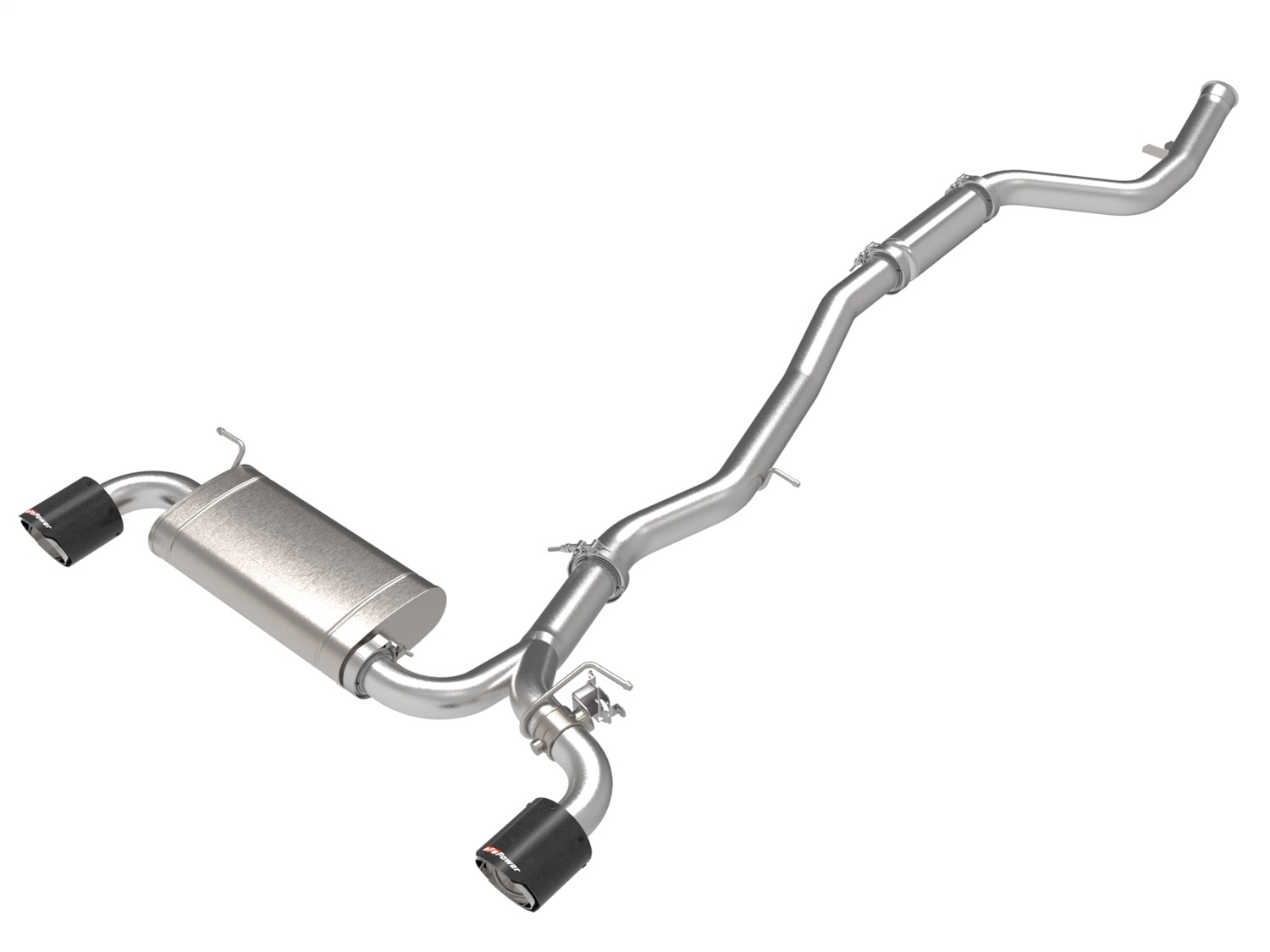 aFe Power 49-36050-C - POWER Takeda 2021 Toyota Supra 2.0L (t) 2.5in-3in 304 SS CB Exhaust w/ Carbon Tips