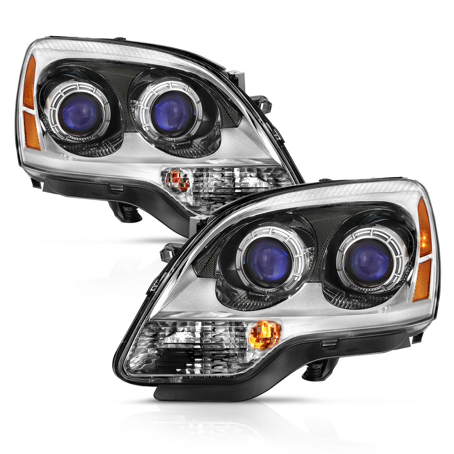 Anzo 111476 - 2007-2008 Gmc Acadia Crystal Headlight Chrome Amber(OE) Anzo 111476 - 2007-2008 Gmc Acadia Crystal Headlight Chrome Amber(OE)
