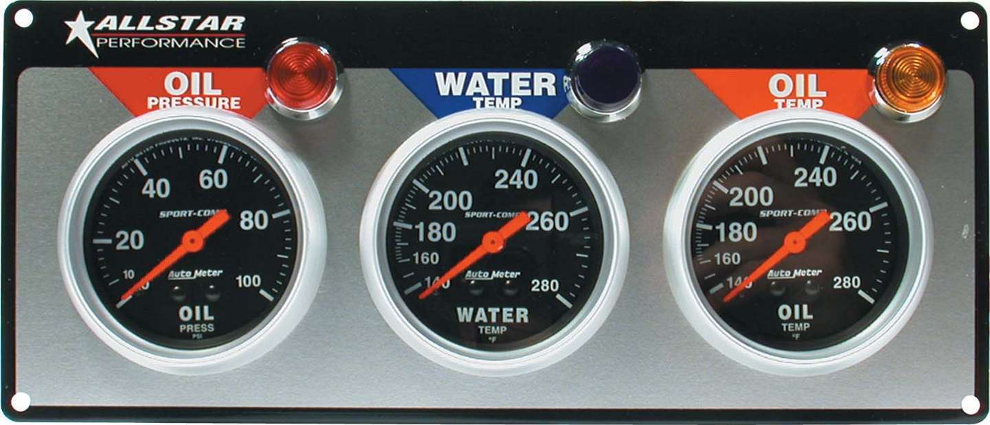 AllStar Performance ALL80112 - 3 Gauge Panel A/M OP/WT/OT Sport-Comp