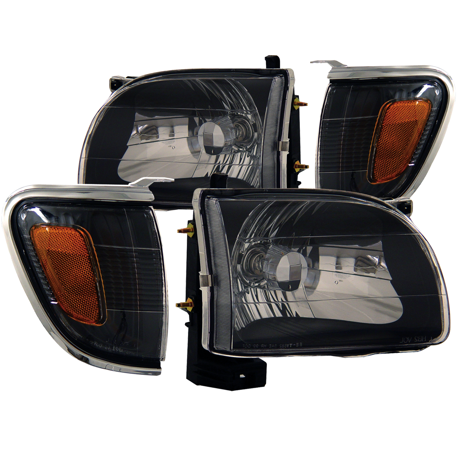 Anzo 121190 - 2001-2004 Toyota Tacoma Crystal Headlights Black