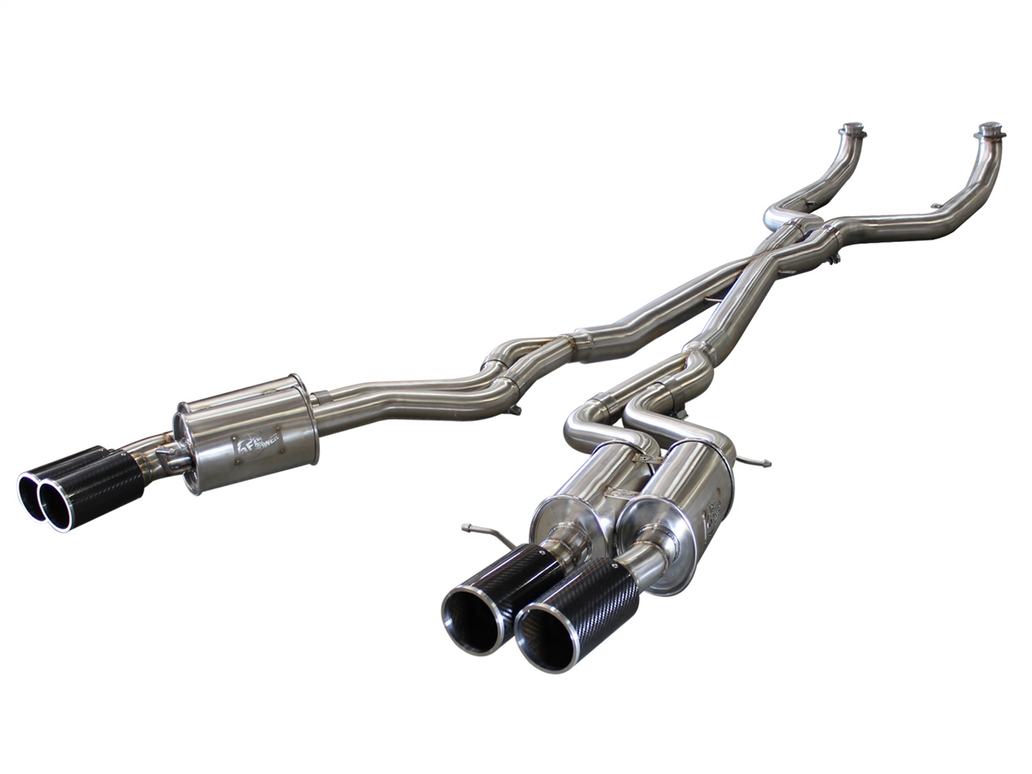 aFe Power 49-36317-C - MACHForce XP Exhaust 304SS Cat-Back w/ Carbon Fiber Tips 12-13 BMW M5 (F10) V8 4.4L (tt)