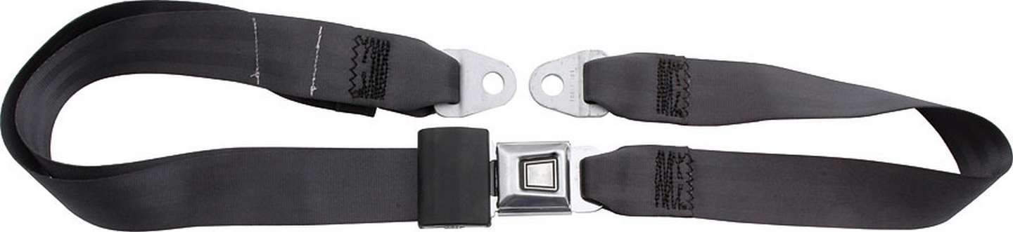 AllStar Performance ALL98112 - Seat Belt - Lap - Push Button Buckle - Bolt-In - Floor Mount - Polyester - Charcoal - Each