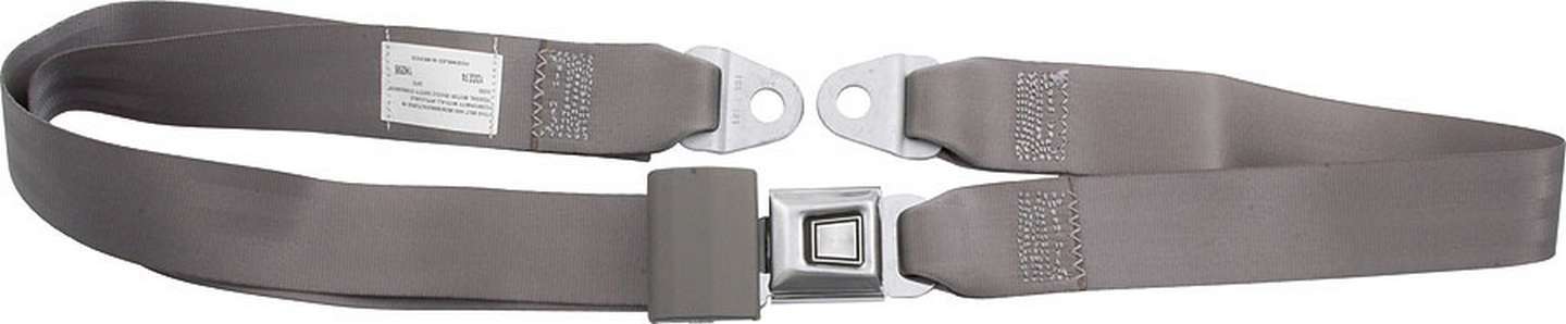 AllStar Performance ALL98111 - Seat Belt - Lap - Push Button Buckle - Bolt-In - Floor Mount - Polyester - Gray - Each