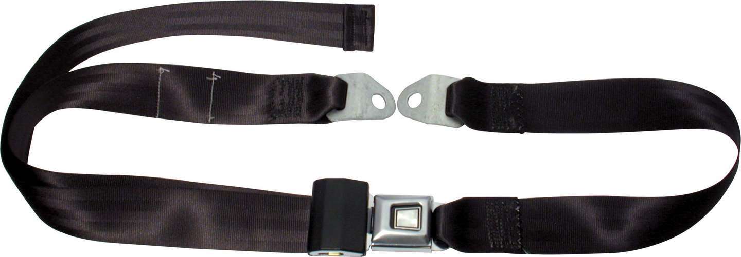 AllStar Performance ALL98110 - Seat Belt - Lap - Push Button Buckle - Bolt-In - Floor Mount - Polyester - Black - Each