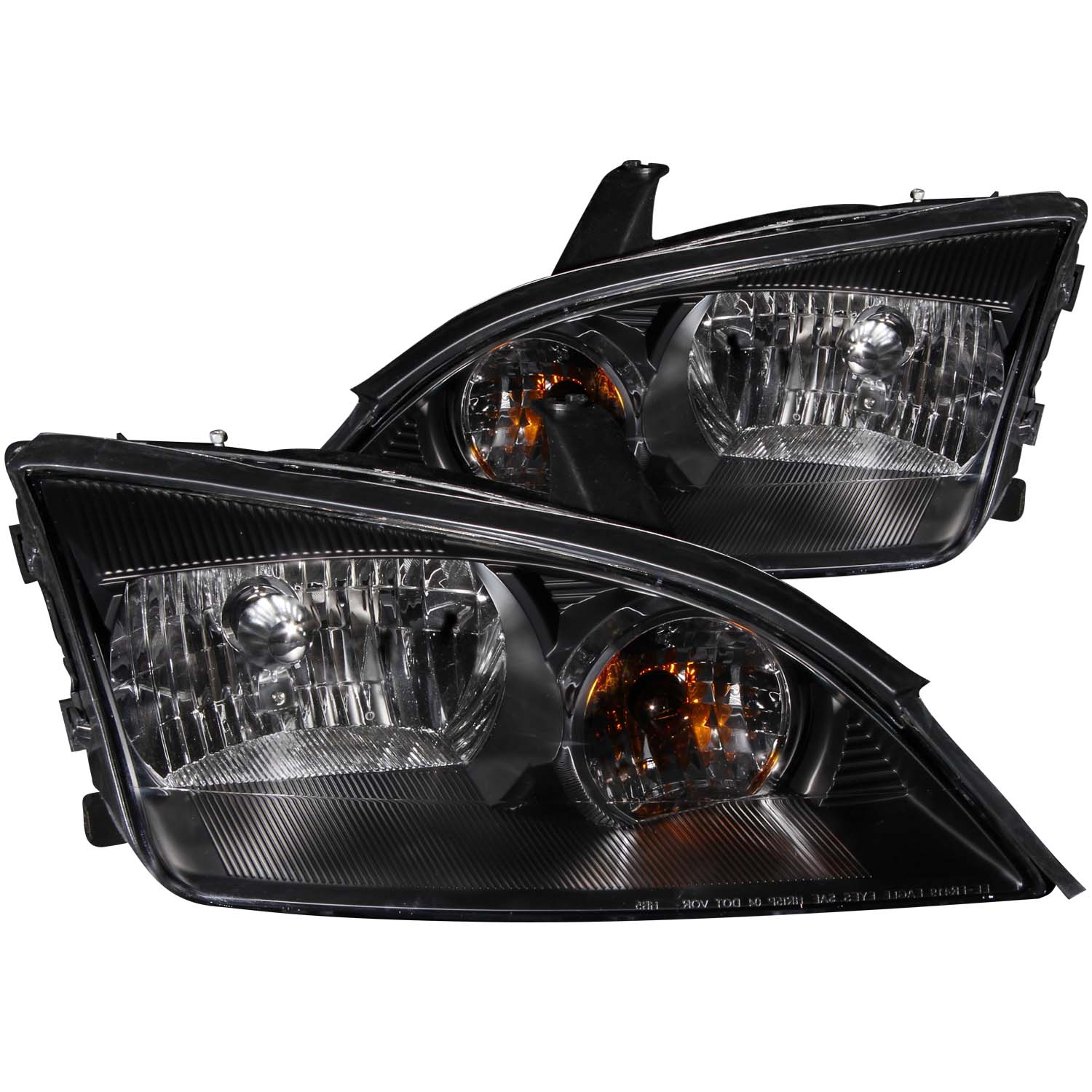 Anzo 121229 - 2005-2007 Ford Focus Crystal Headlights Black