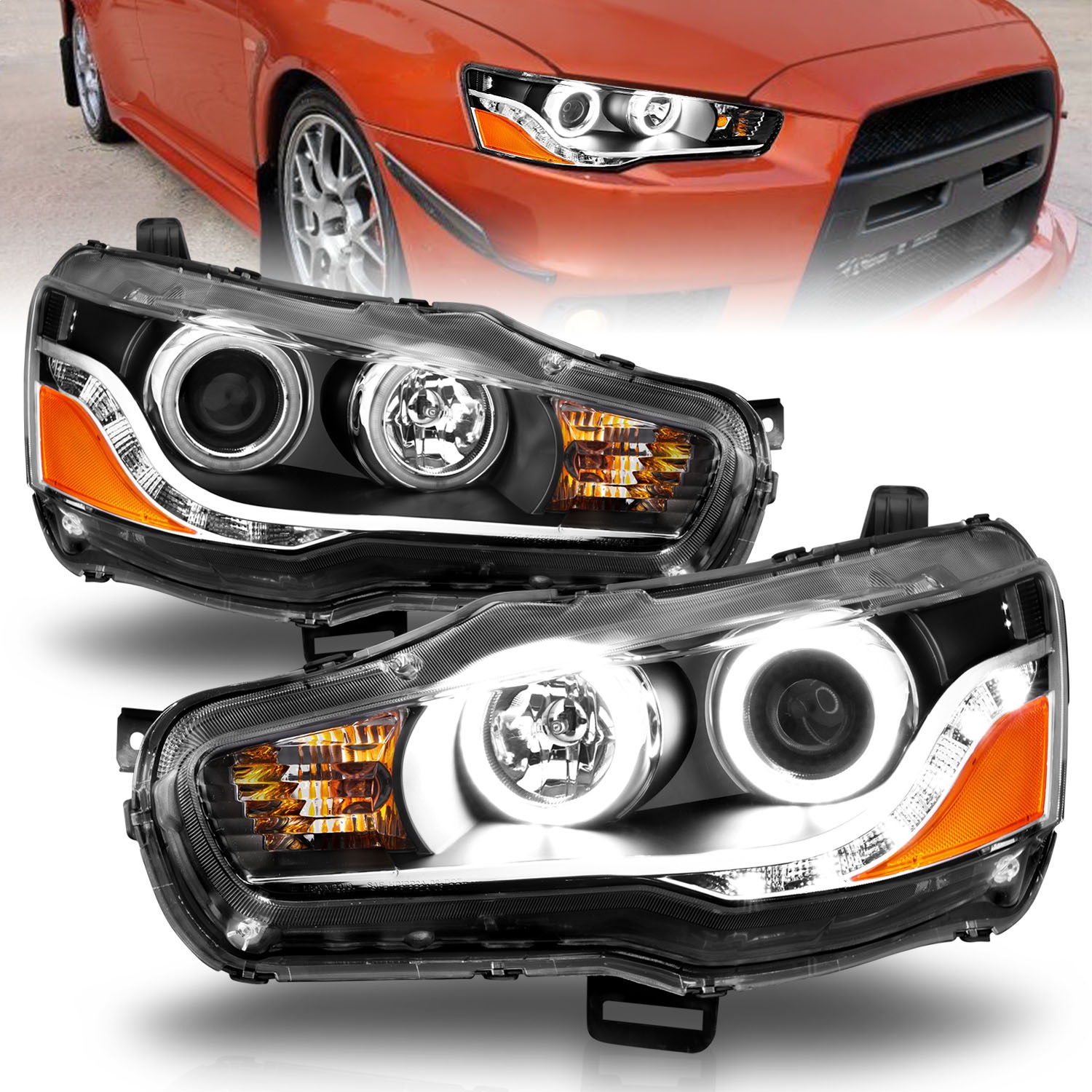 Anzo 121428 - 2008-2015 Mitsubishi Lancer Projector Headlights w/ Halo Black (CCFL) Anzo 121428 - 2008-2015 Mitsubishi Lancer Projector Headlights w/ Halo Black (CCFL)