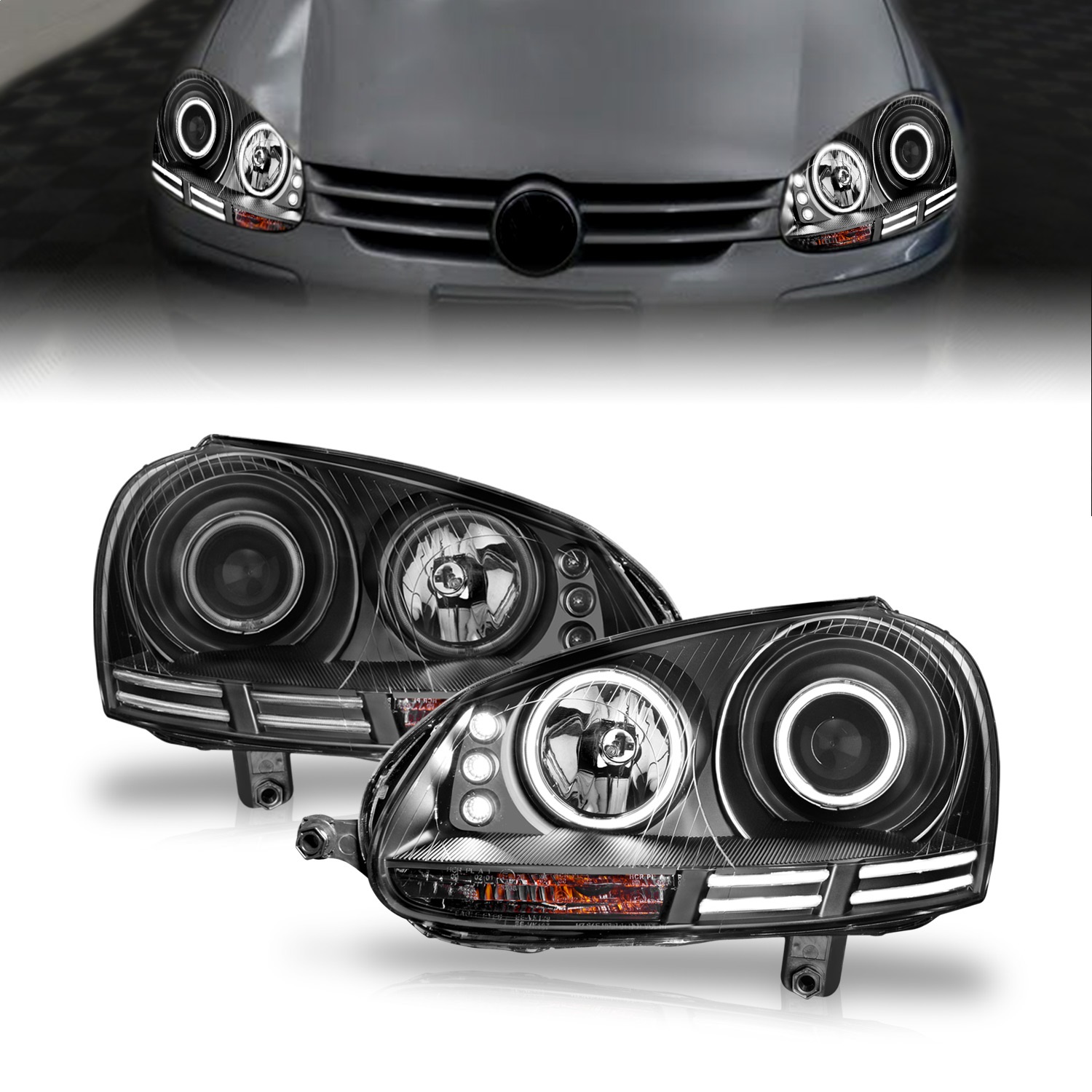 Anzo 121345 - 2006-2009 Volkswagen Rabbit Projector Headlights w/ Halo Black (CCFL) Anzo 121345 - 2006-2009 Volkswagen Rabbit Projector Headlights w/ Halo Black (CCFL)