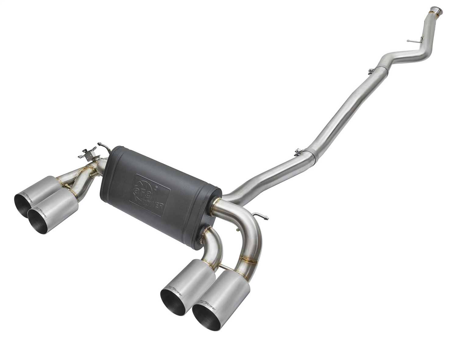 aFe Power 49-36330-1P - 16-18 BMW M2 L6-3.0L MACH Force-Xp 3in to 2.5in 304 SS Cat-Back Exhaust System-Quad Polish Tips