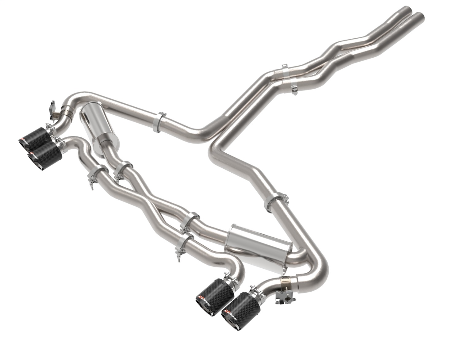 aFe Power 49-36448-C - 20-22 Audi RS6 Avant V8 4L (tt) MACH Force-Xp 3in to 2.5in 304 SS Cat-Back Exhaust w/ Carbon Tip
