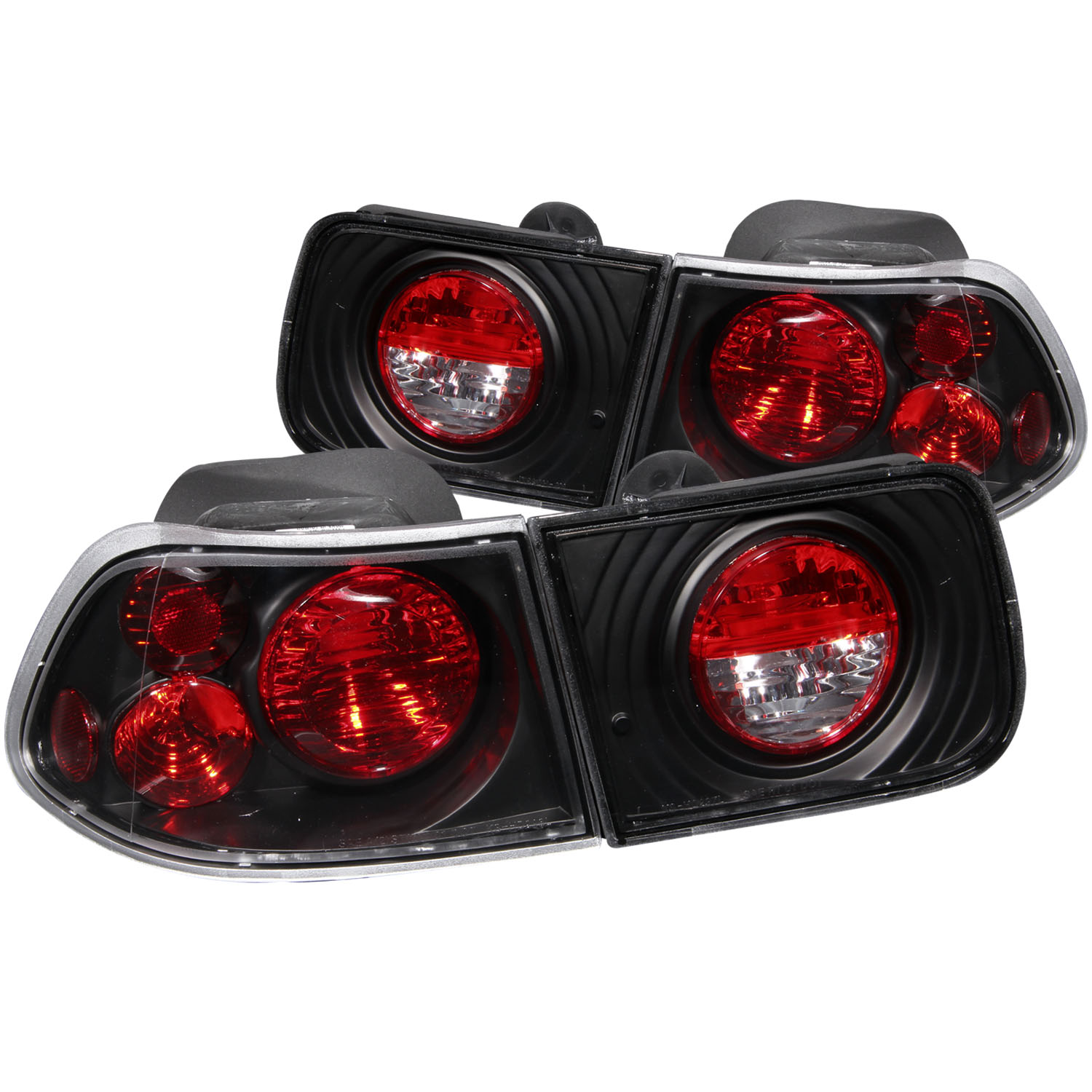 Anzo 221062 - 1996-2000 Honda Civic Coupe Taillights Black