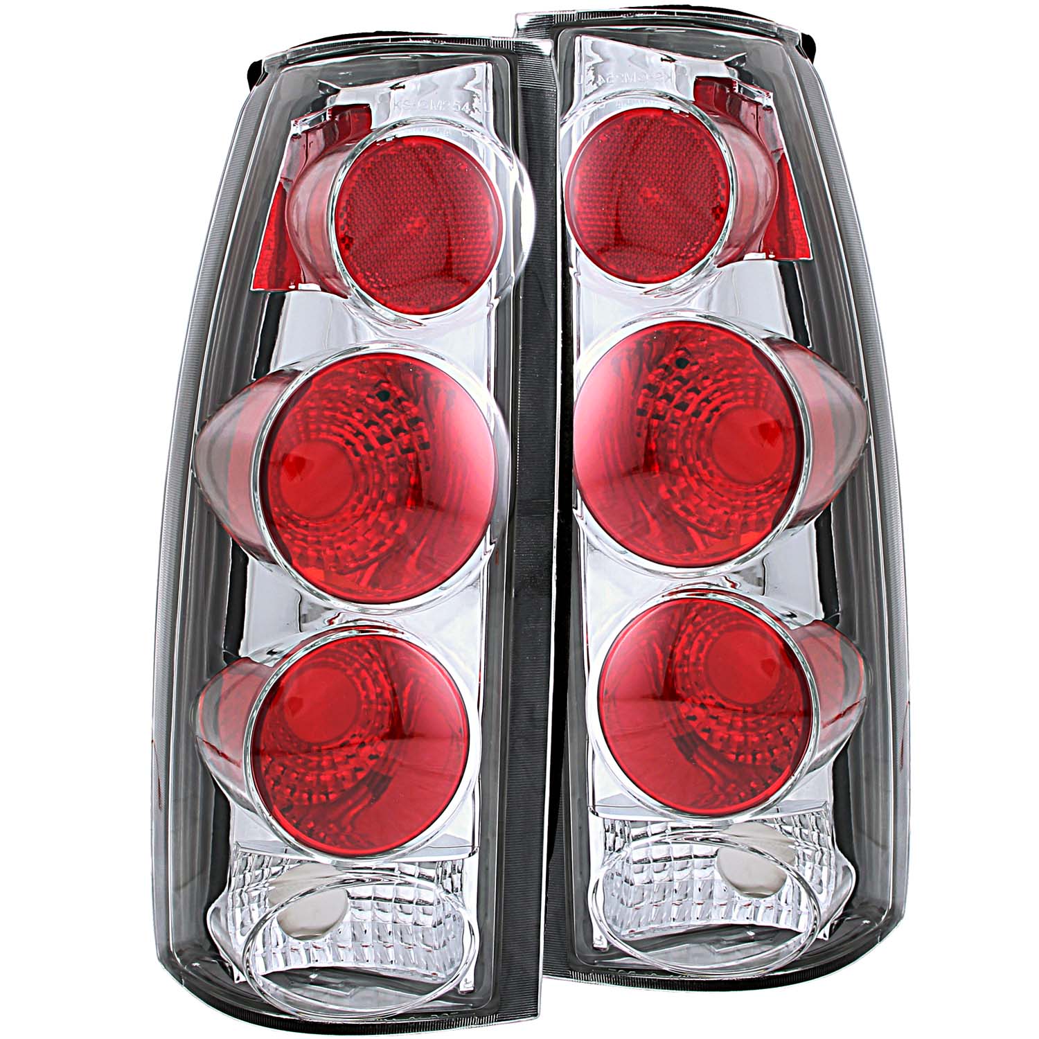 Anzo 211017 - 1999-2000 Cadillac Escalade Taillights Chrome 3D Style