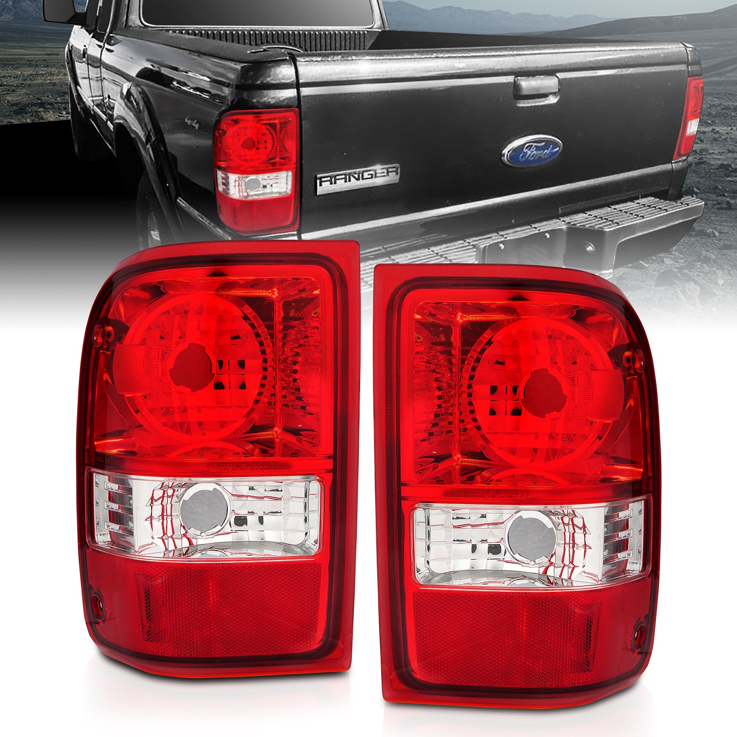 Anzo 211182 - 2001-2011 Ford Ranger Taillights w/ Red/Clear Lens (OE Replacement) Pair Anzo 211182 - 2001-2011 Ford Ranger Taillights w/ Red/Clear Lens (OE Replacement) Pair