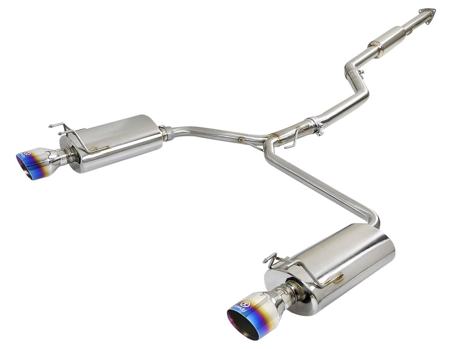 aFe Power 49-36605-L - Takeda 2.5-1.75in 304 SS Cat-Back Exhaust System 13-17 Honda Accord LX / EX / EX-L L4-2.4L