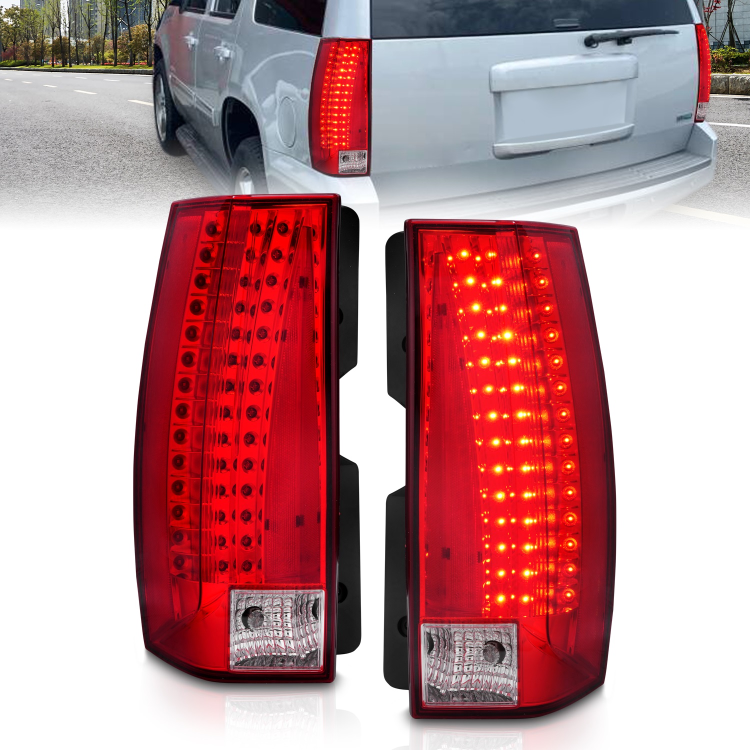 Anzo 311190 - 2007-2014 Chevrolet Suburban LED Taillights Red/Clear - Escalade Look Anzo 311190 - 2007-2014 Chevrolet Suburban LED Taillights Red/Clear - Escalade Look
