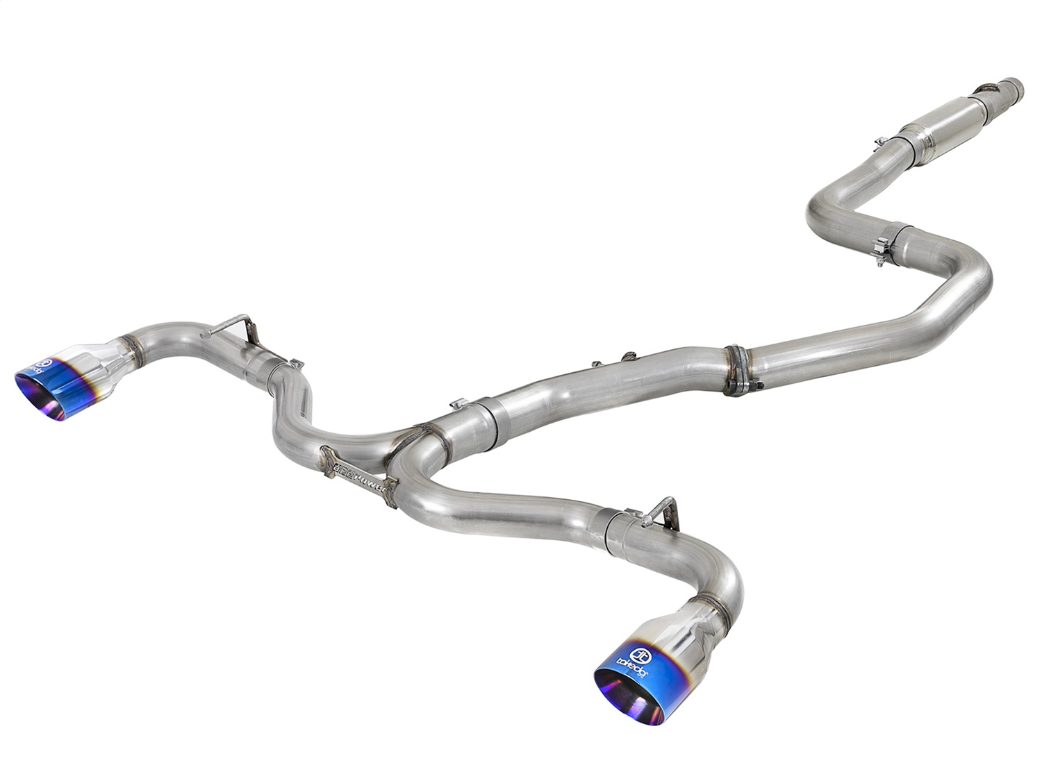 aFe Power 49-37003-1L - Takeda 304SS Cat-Back Exhaust w/Blue Flame Tips 2018 Hyundai Elantra GT Sport I4 1.6L (t)