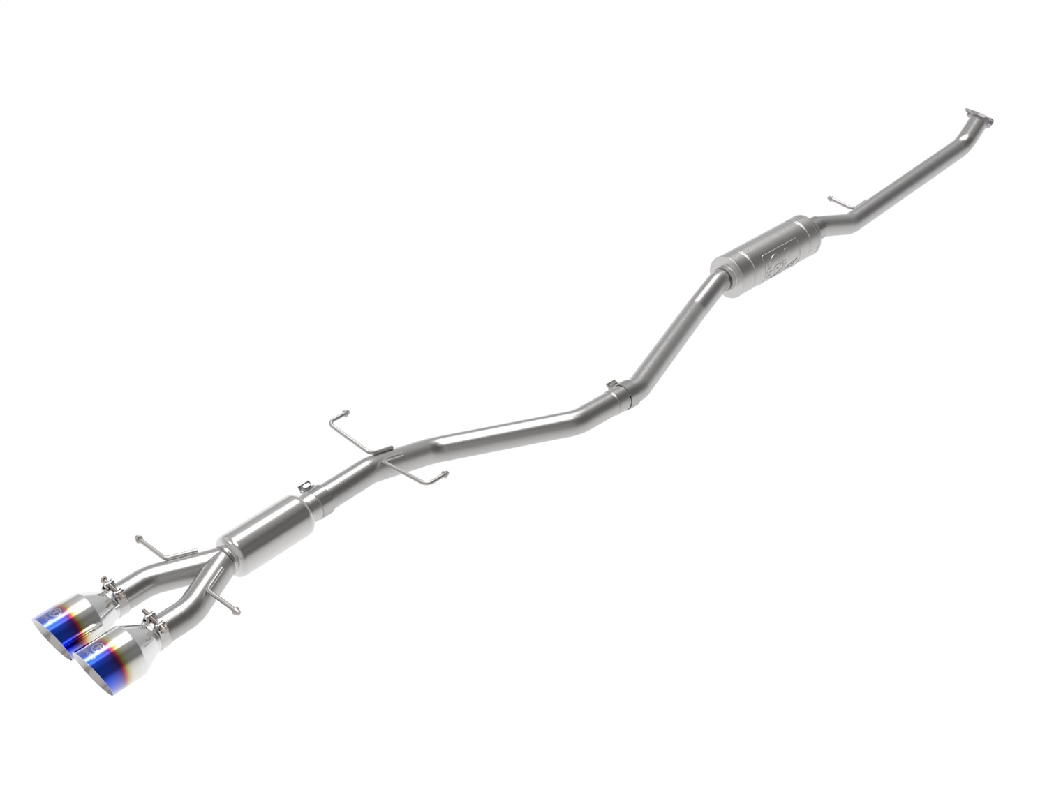 aFe Power 49-36619-L - Takeda 2.5in 304 SS Cat-Back Exhaust System w/ Blue Tips 17-20 Honda Civic Si Sedan I4 1.5L