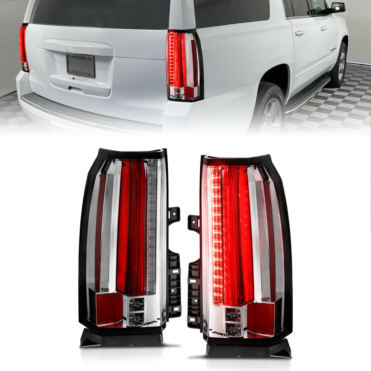 Anzo 311280 - 2015-2017 Chevrolet Suburban/Tahoe LED Taillights Chrome Anzo 311280 - 2015-2017 Chevrolet Suburban/Tahoe LED Taillights Chrome