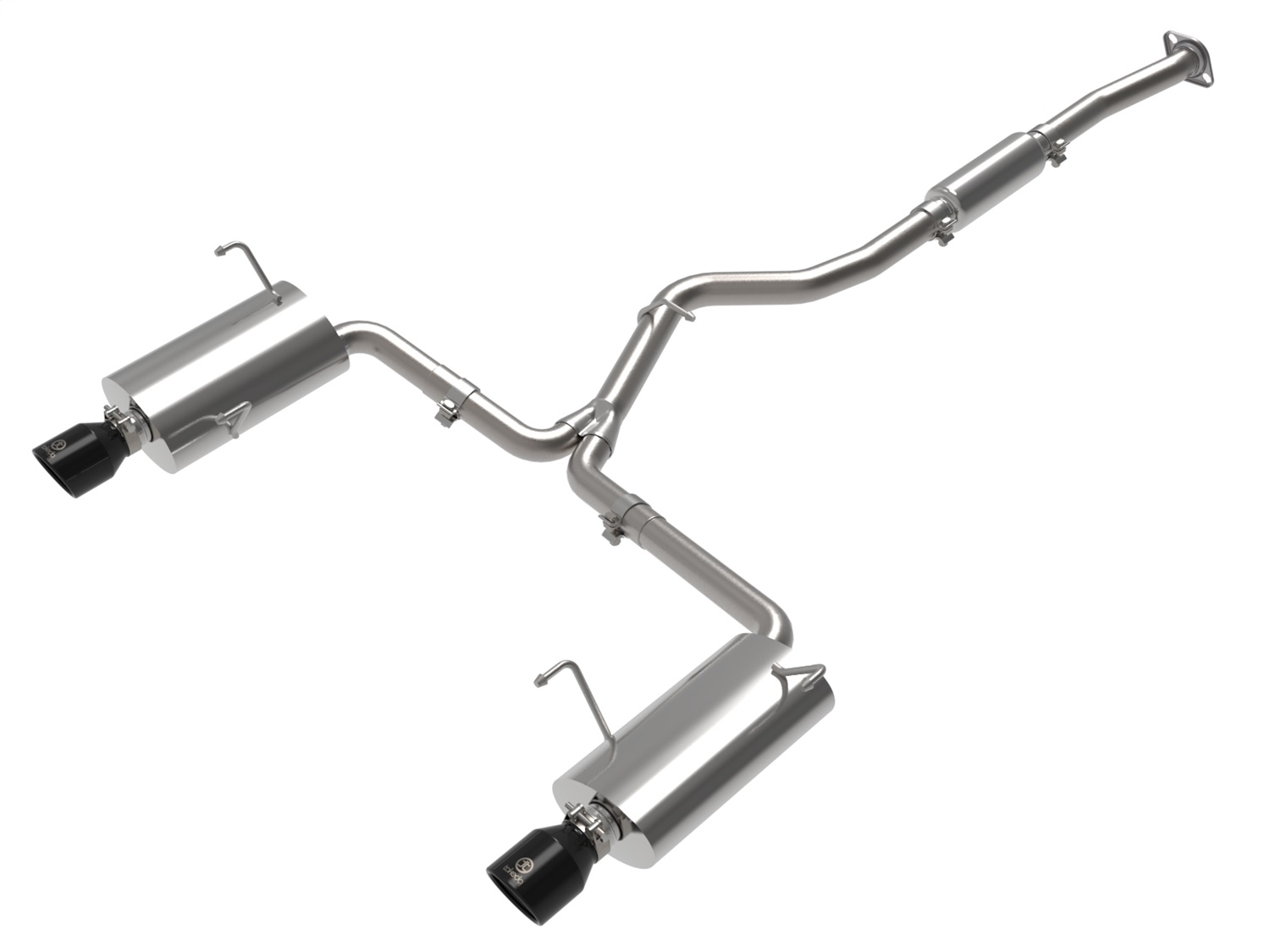 aFe Power 49-36804-B - Subaru Forester XT 14-18 H4-2.5L (t) Takeda 2-1/2in to 2-1/4in 304 SS Cat-Back- Black Tip