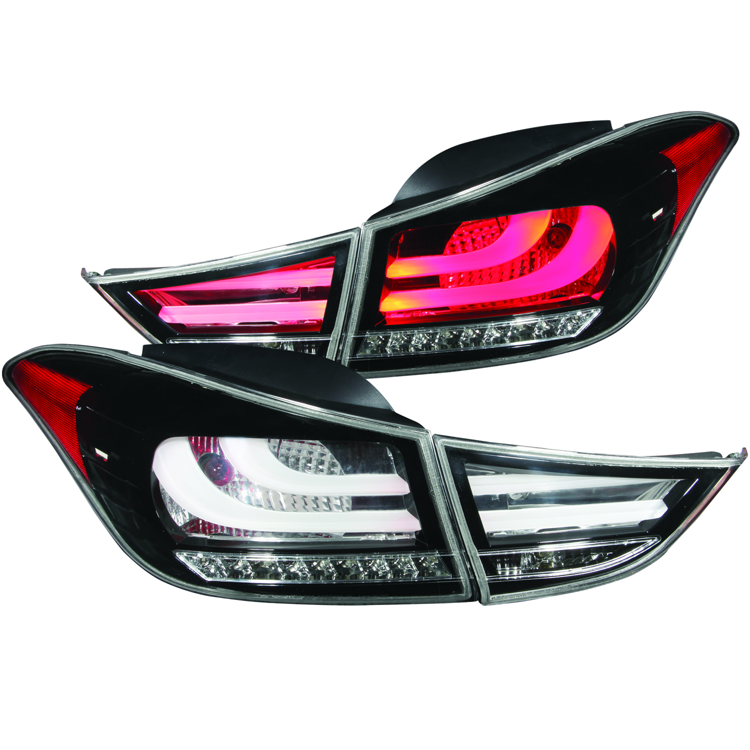 Anzo 321298 - 2011-2013 Hyundai Elantra LED Taillights Black 4pc Anzo 321298 - 2011-2013 Hyundai Elantra LED Taillights Black 4pc