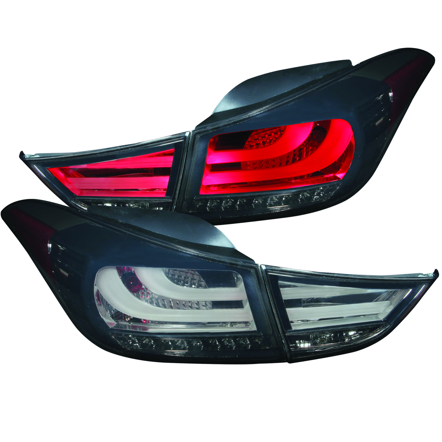Anzo 321297 - 2011-2013 Hyundai Elantra LED Taillights Smoke 4pc