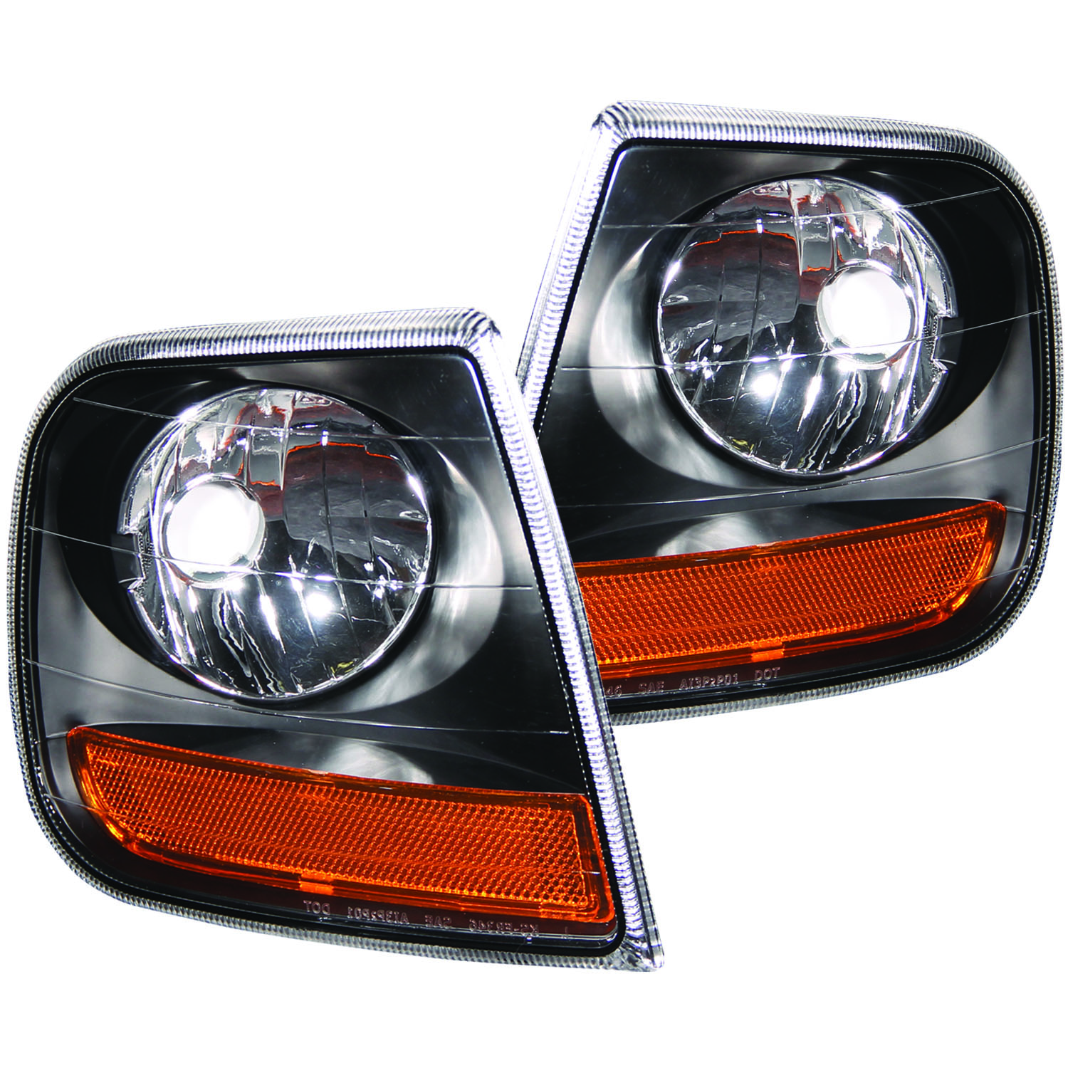Anzo 521040 - Corner Lights 1997-2003 Ford F-150 HARLEY DAVIDSON Style Corner Lights Black w/ Amber Reflector Anzo 521040 - Corner Lights 1997-2003 Ford F-150 HARLEY DAVIDSON Style Corner Lights Black w/ Amber Reflector