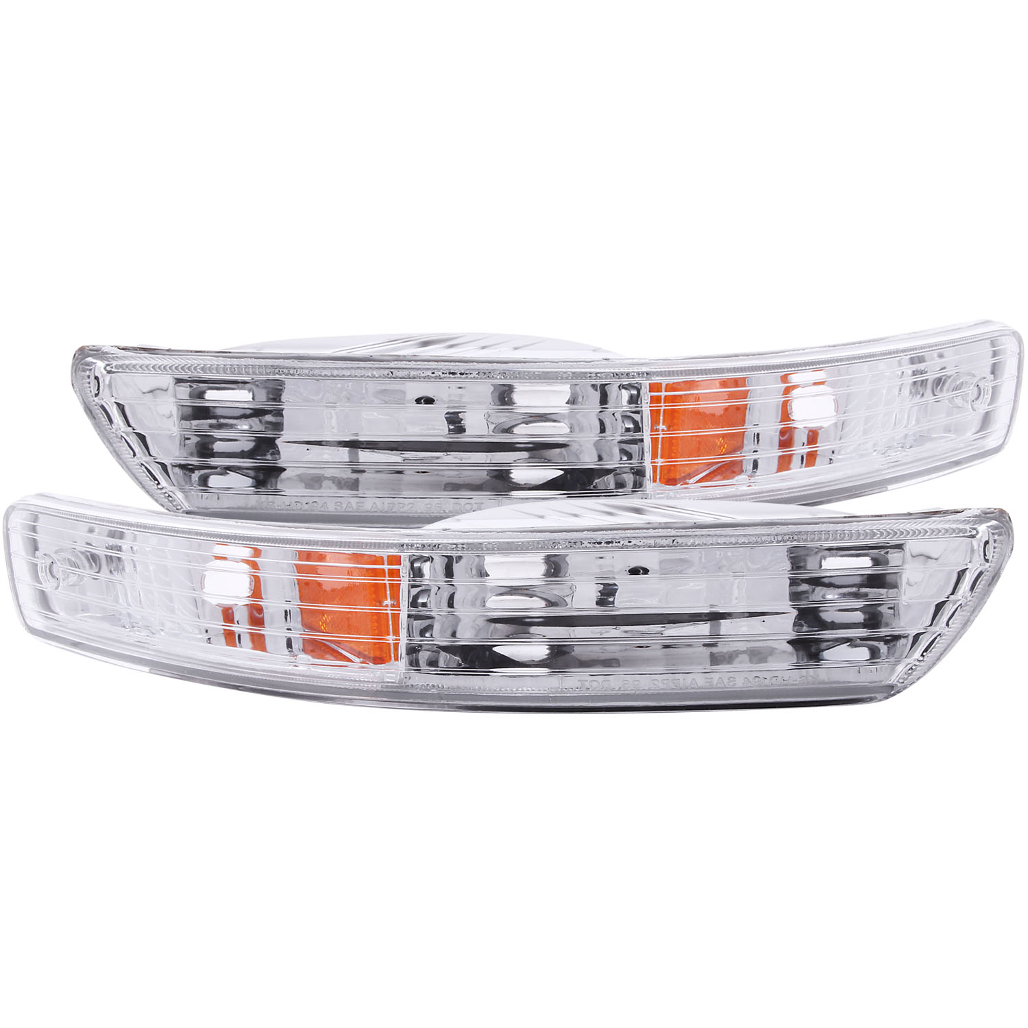 Anzo 511021 - 1998-2001 Acura Integra Euro Parking Lights Chrome w/ Amber Reflector