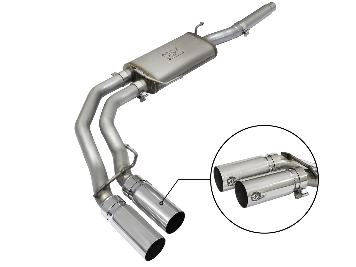 aFe Power 49-43079-P - Rebel Exhausts Cat-Back SS Ford F-150 04-08 V8 4.6/5.4L w/ Polished Tips