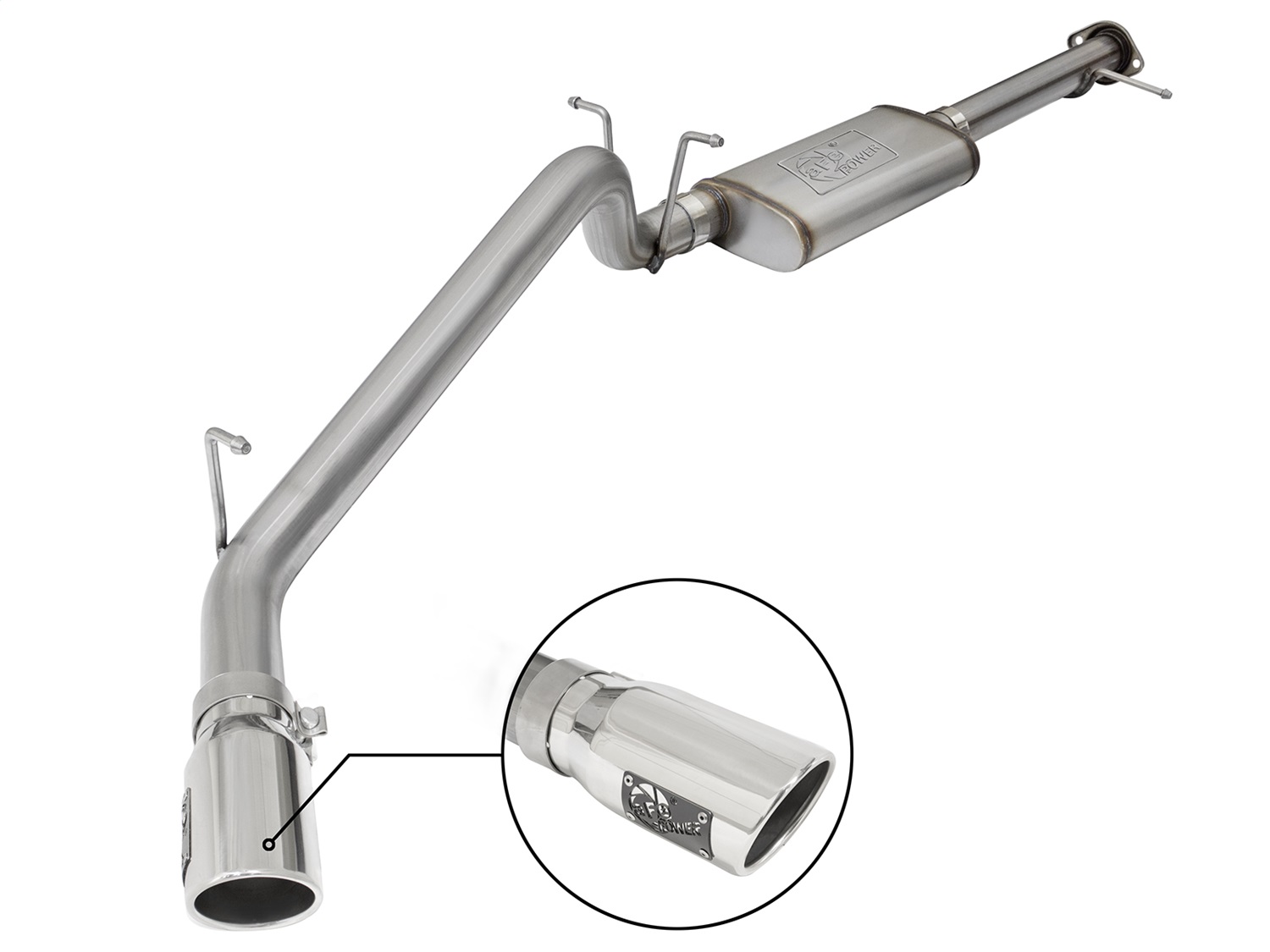 aFe Power 49-44058-P - Mach Force-XP Exhaust 3in CB SS 15-17 GM Colorado/Canyon 2.5L/3.6L Side Exit w/ Polished Tip