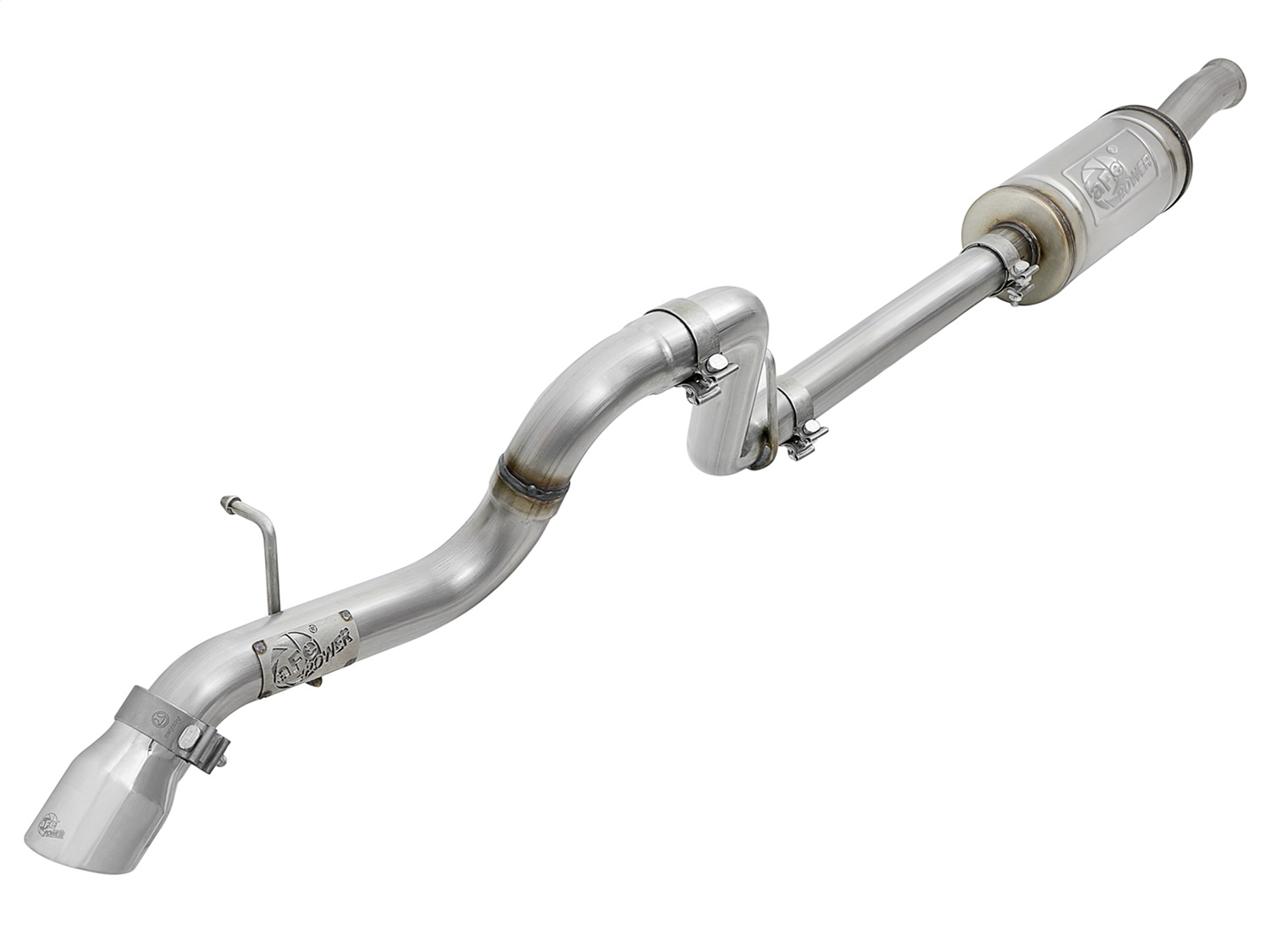 aFe Power 49-48075-P - MACH Force-Xp 2.5in 409SS Axle-Back Hi-Tuck Exh Sys w/ Pol Tip 18-20 Jeep Wrangler (JL) V6 3.6L
