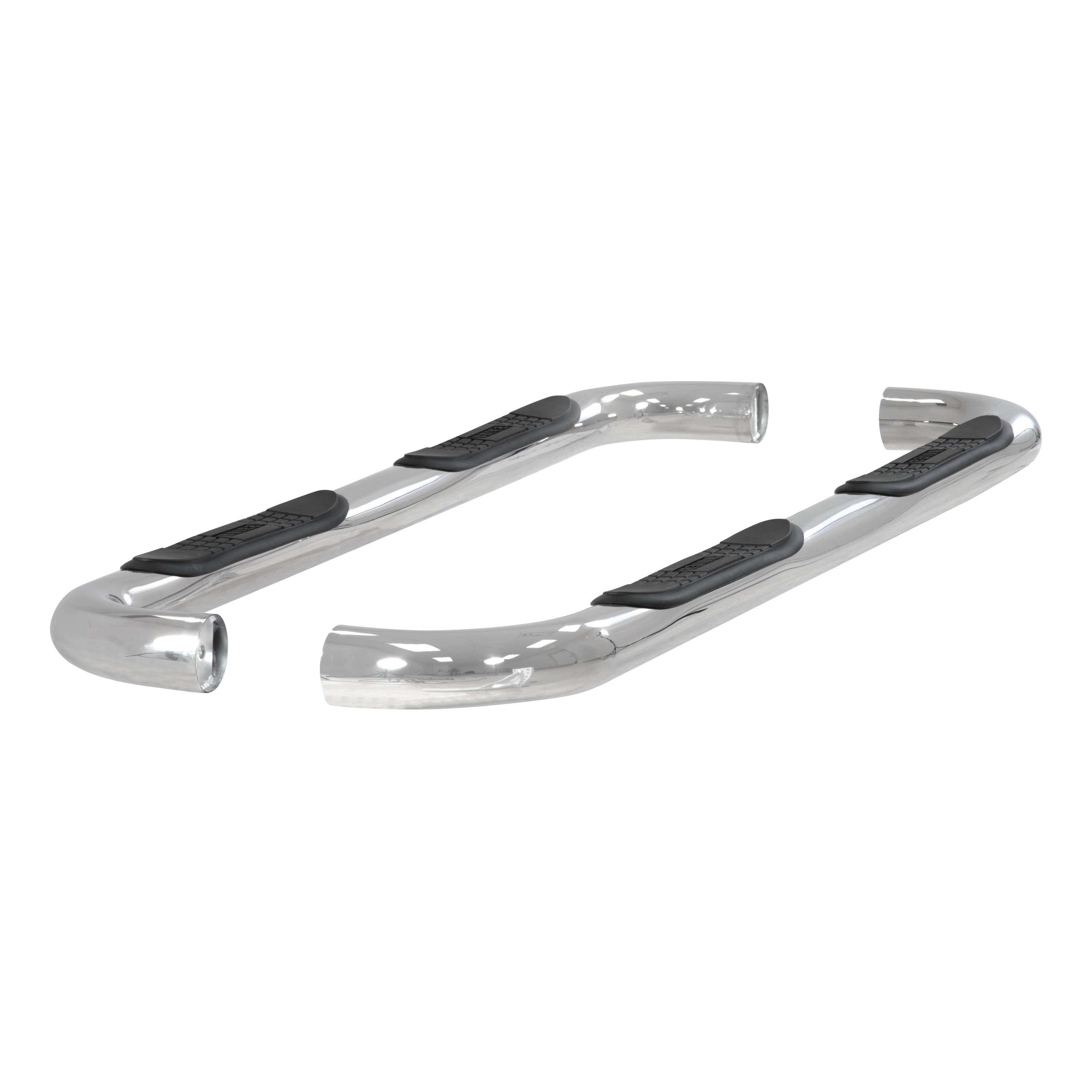 ARIES 203008-2 - 3" Round Polished Stainless Side Bars, Select Ford F-150 ARIES 203008-2 - 3" Round Polished Stainless Side Bars, Select Ford F-150