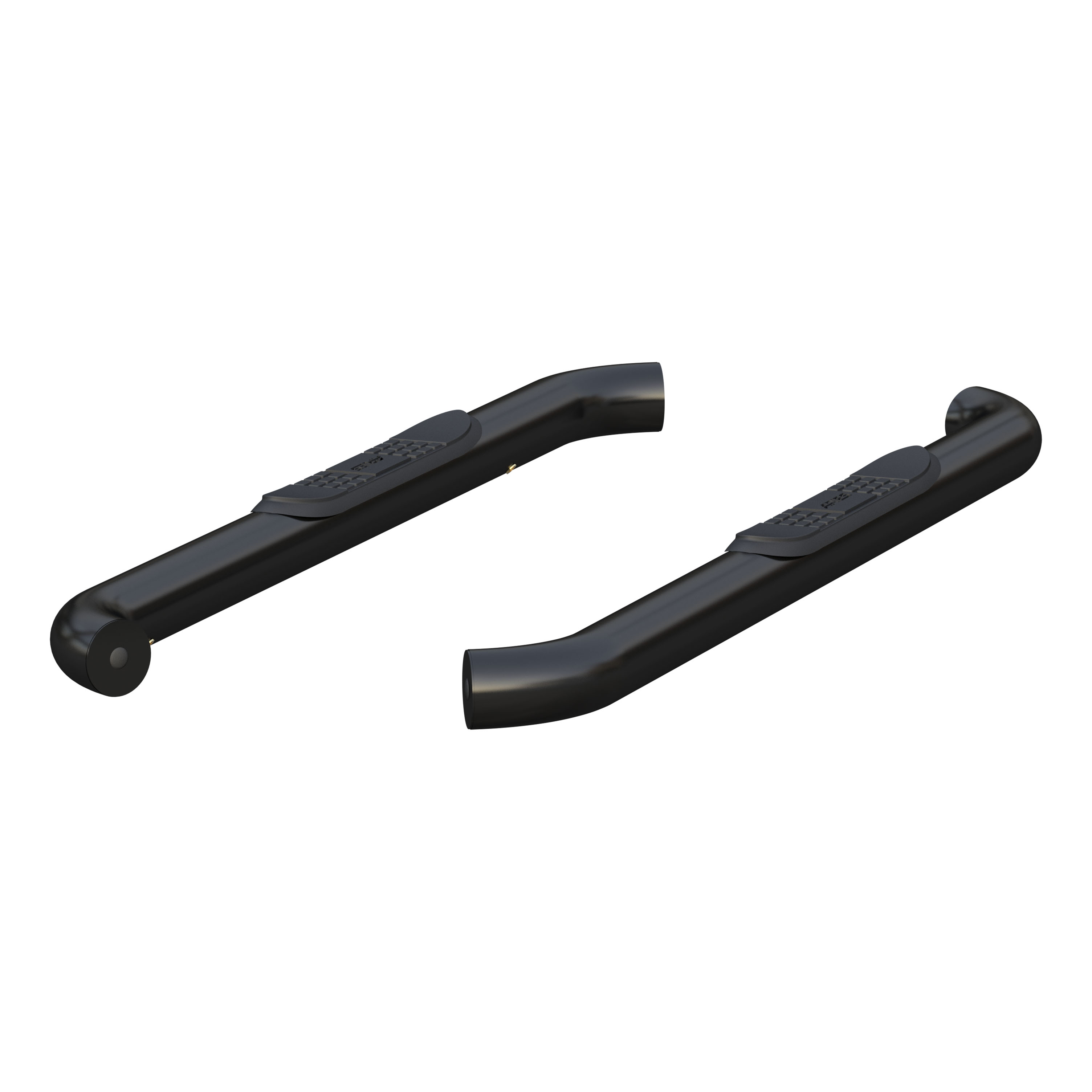 ARIES 203045 - 3" Round Black Steel Side Bars, Select Ford F-150, F-250, F-350 Super Duty