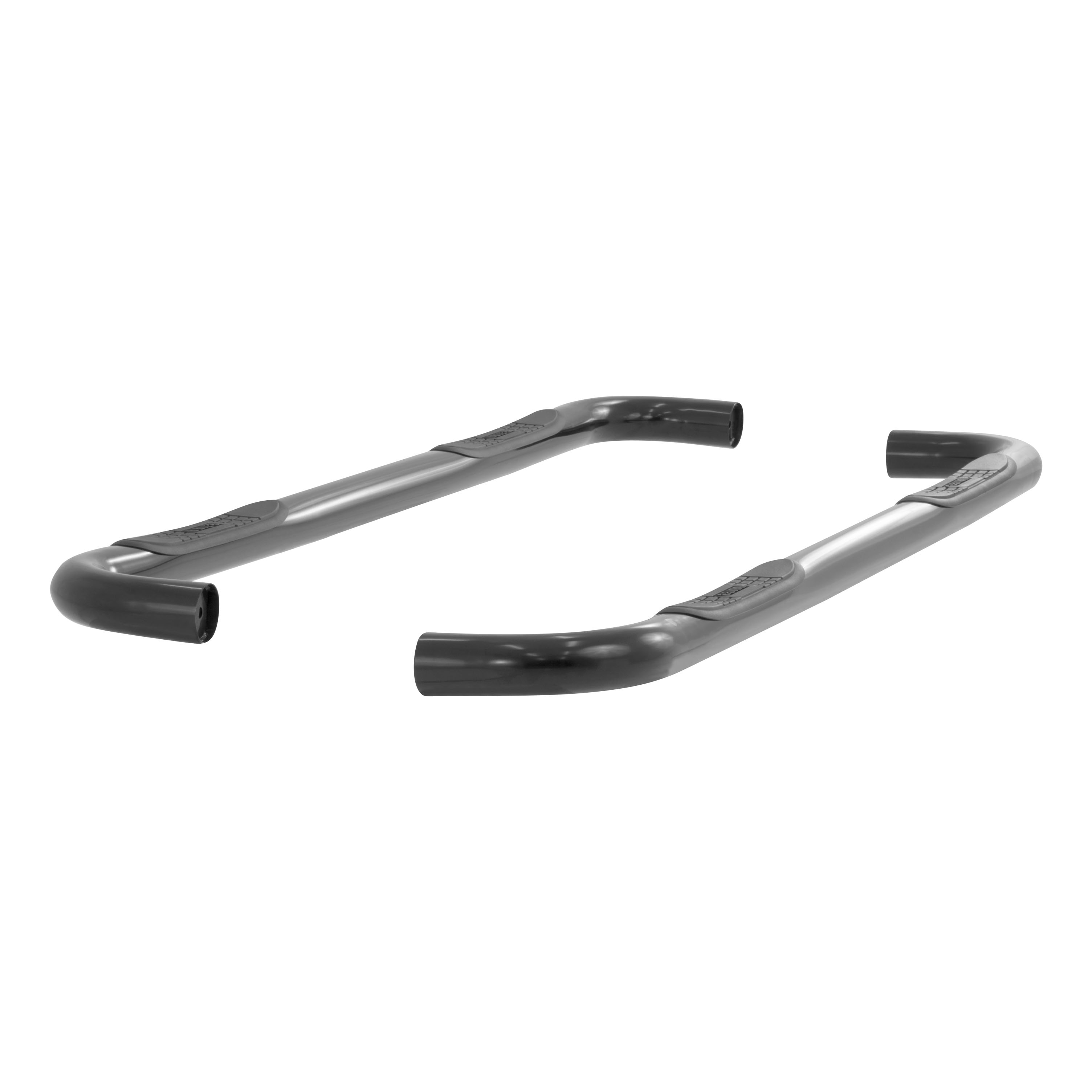 ARIES 204013 - 3" Round Black Steel Side Bars, Select Silverado, Sierra 1500, 2500, 3500 HD