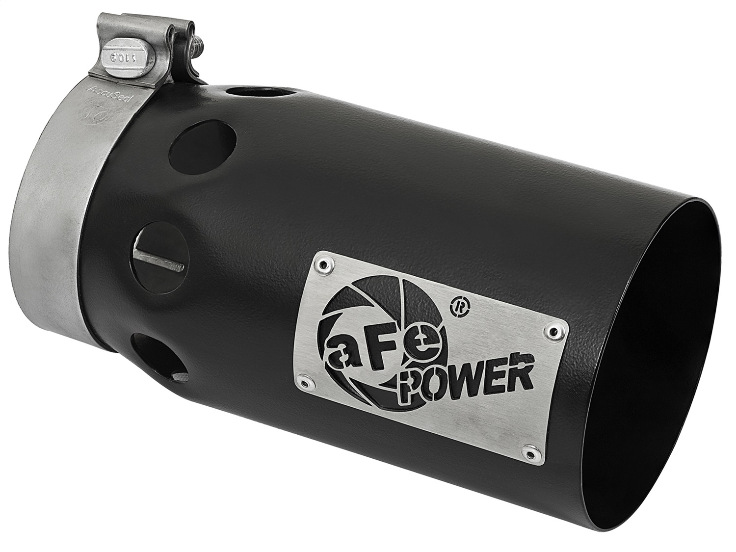 aFe Power 49T40501-B10 - Rebel XD Series 409 Stainless Steel Clamp-on Exhaust Tip Black - Right - Exit