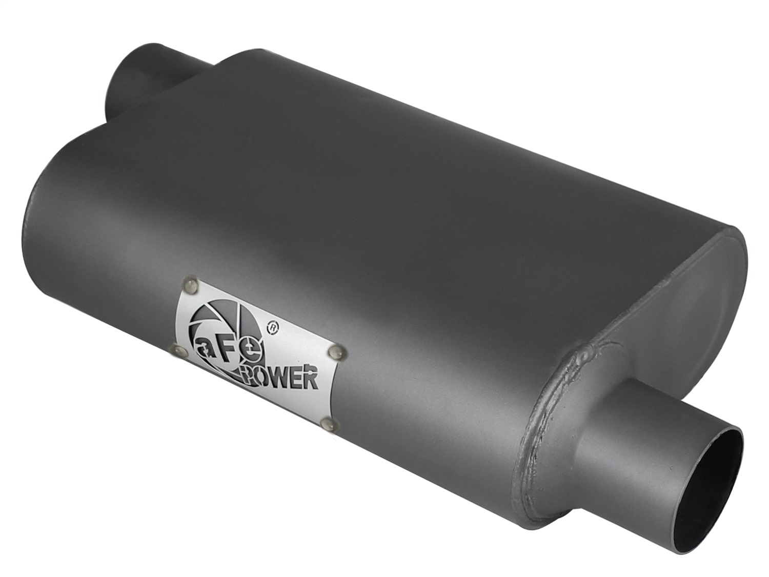 aFe Power 49M00003 - Scorpion Replacement Alum Steel Muffler 2-1/2in In/Out Baffled Offset/Offset 13inL x10inW x4inH aFe Power 49M00003 - Scorpion Replacement Alum Steel Muffler 2-1/2in In/Out Baffled Offset/Offset 13inL x10inW x4inH