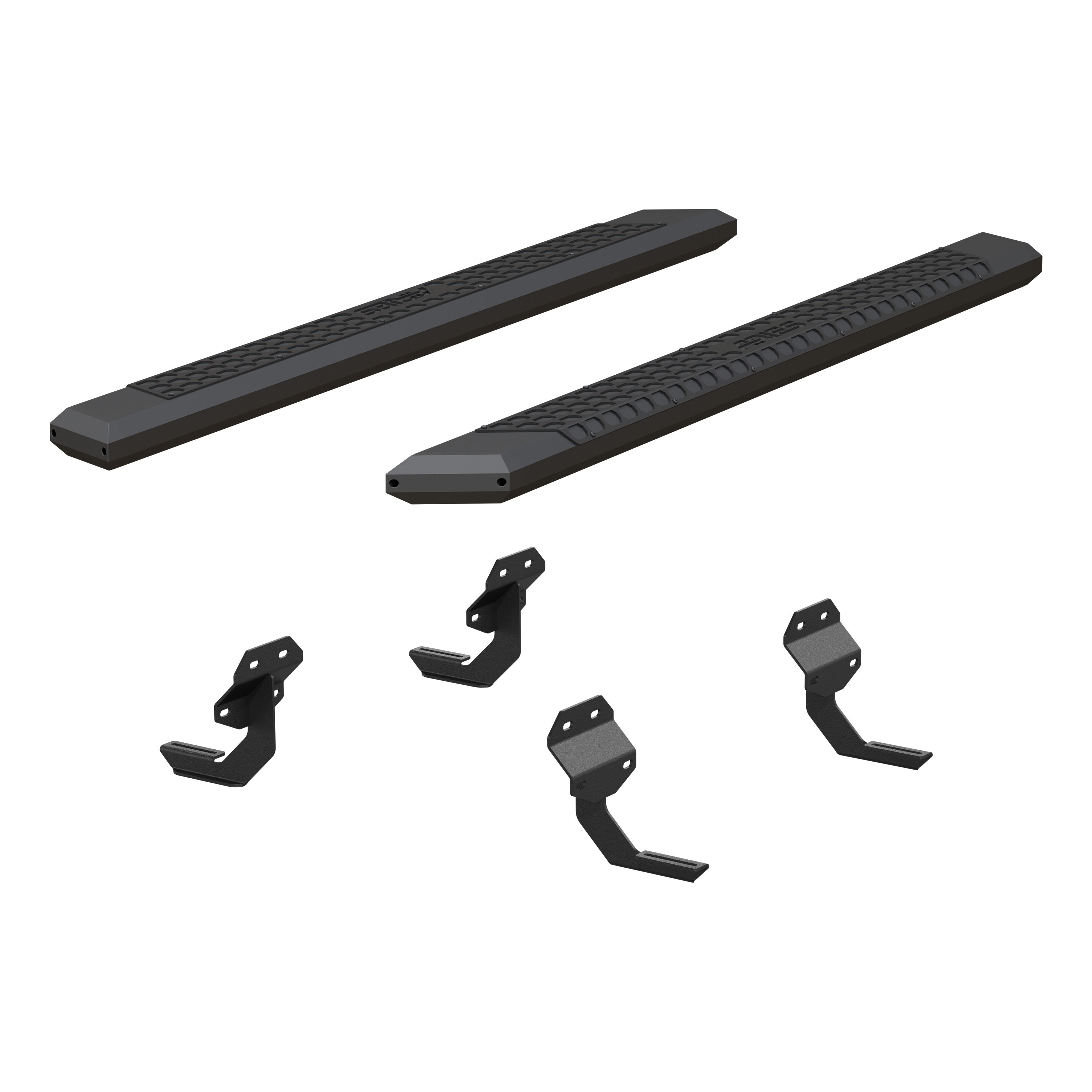 ARIES 2556012 - AdvantEDGE 5-1/2" x 75" Black Aluminum Side Bars, Select Ford F150, F250, F350