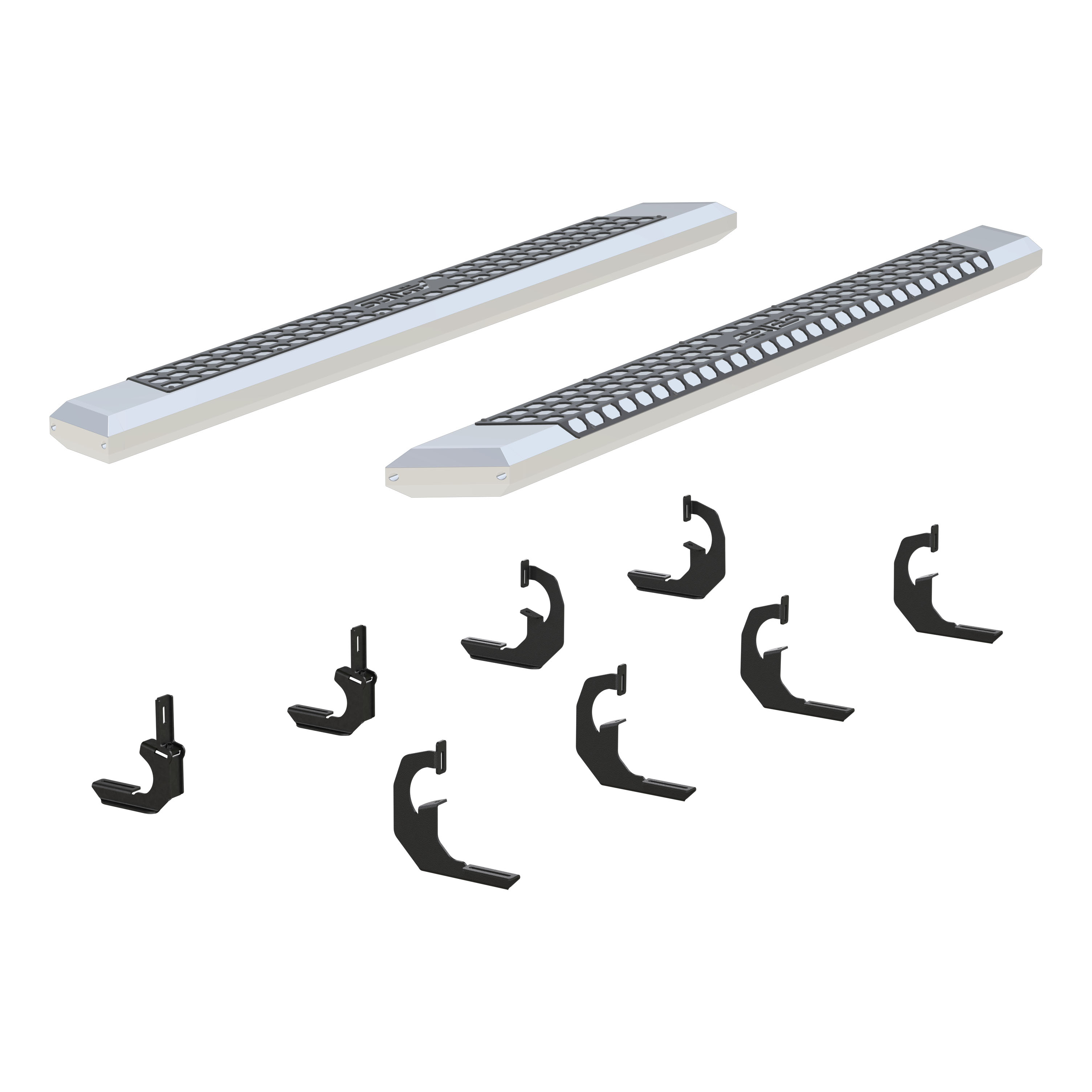 ARIES 2555021 - AdvantEDGE 5-1/2" x 75" Chrome Aluminum Side Bars, Select Silverado, Sierra