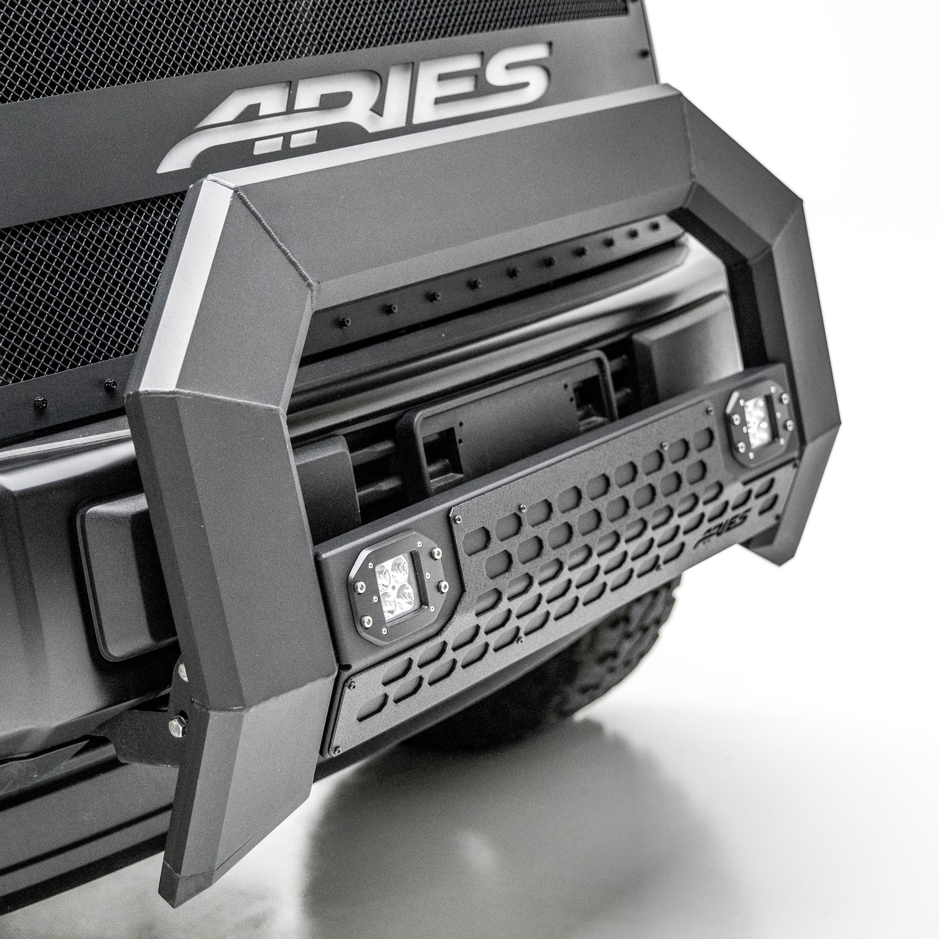 ARIES 2163102 - AdvantEDGE 5-1/2" Black Aluminum Bull Bar with Lights, Select Ford Super Duty