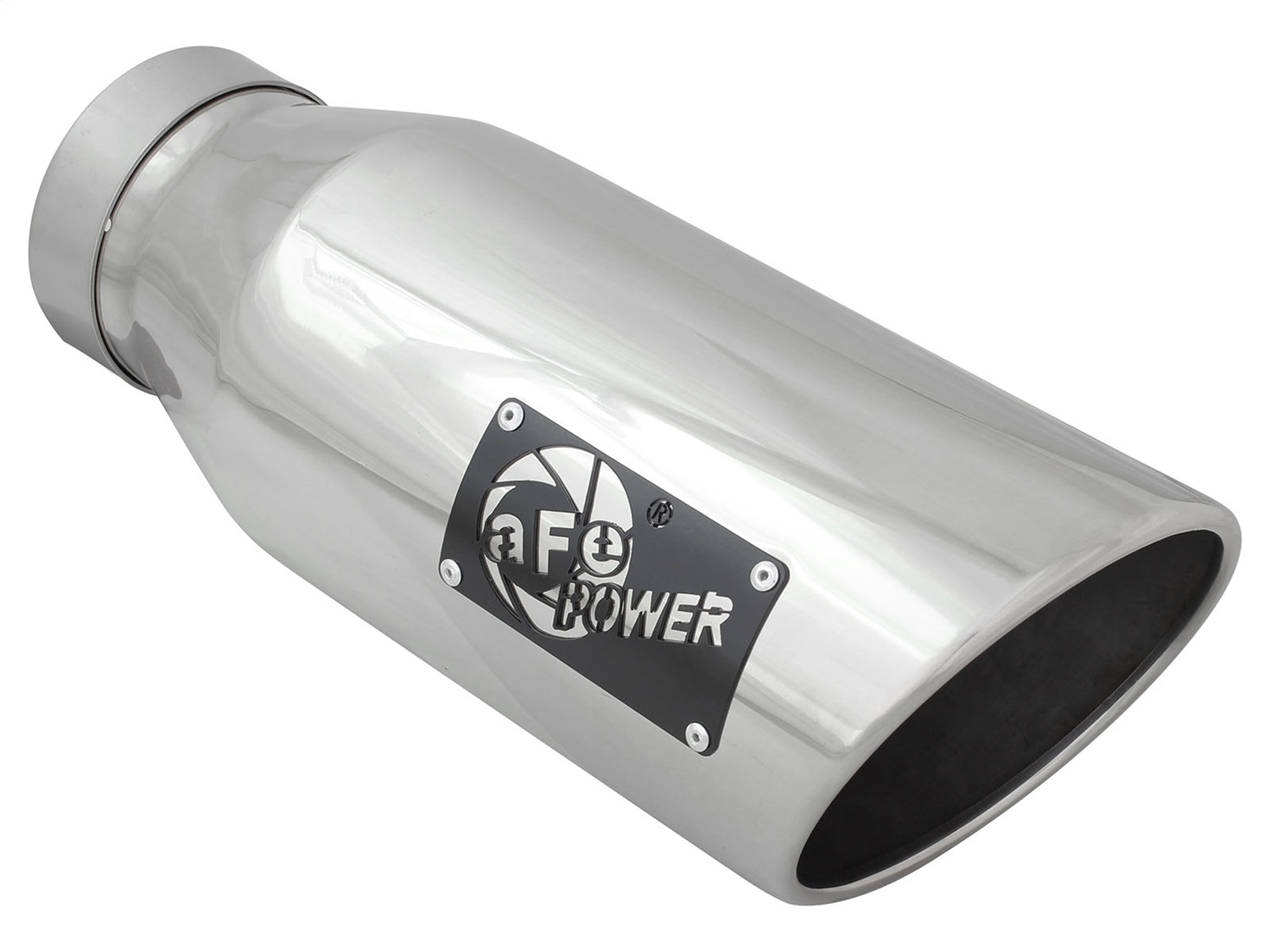 aFe Power 49T40601-P15 - Diesel Exhaust Tip Bolt On Polished 4in Inlet x 6in Outlet x 15in Long