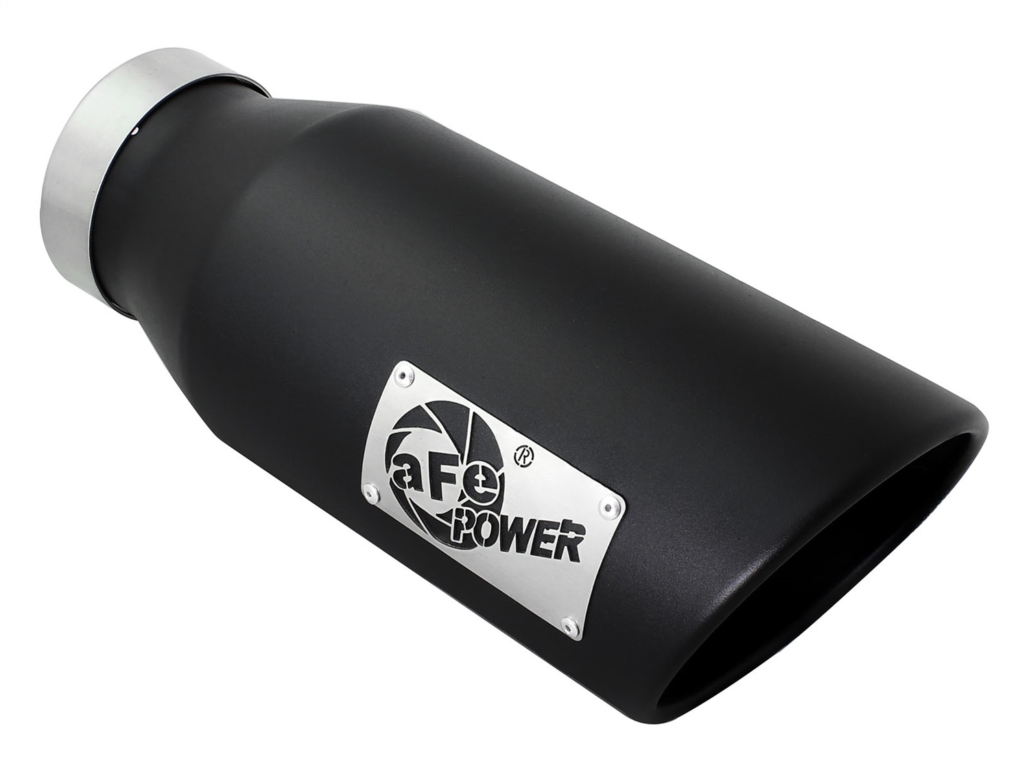 aFe Power 49T40601-B15 - Power MACH Force-Xp 4in In x 6in Out x 15in L Driver Side Clamp-On 4in 409 SS Exhaust Tip-Black aFe Power 49T40601-B15 - Power MACH Force-Xp 4in In x 6in Out x 15in L Driver Side Clamp-On 4in 409 SS Exhaust Tip-Black