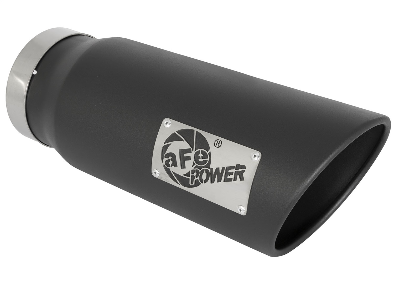 aFe Power 49T50601-B15 - Power MACH Force-Xp 5in In x 6in Out x 15in L Bolt-On 409 SS Exhaust Tip - Black aFe Power 49T50601-B15 - Power MACH Force-Xp 5in In x 6in Out x 15in L Bolt-On 409 SS Exhaust Tip - Black