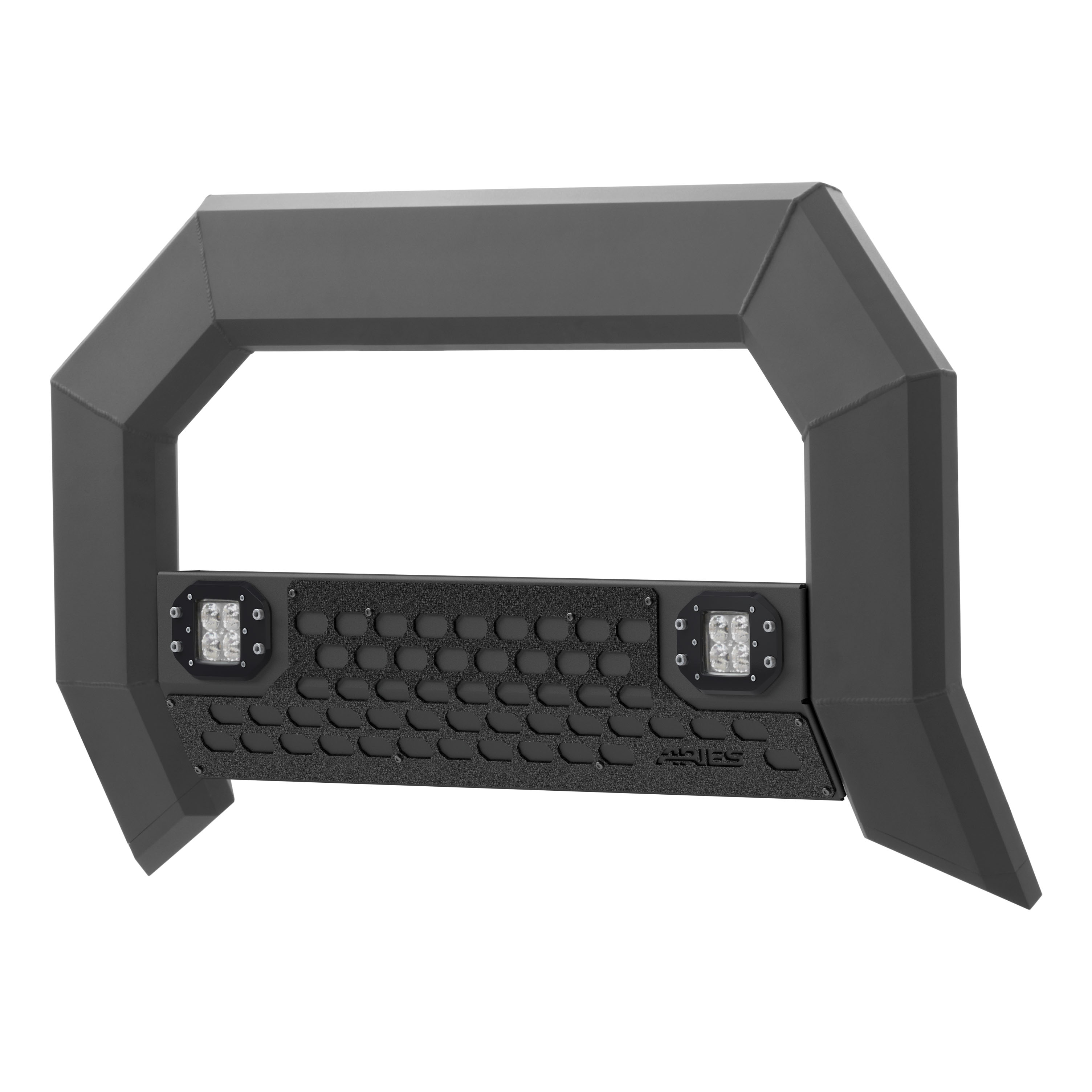 ARIES 2165102 - AdvantEDGE 5-1/2" Black Aluminum Bull Bar with Lights, Select Ram 1500