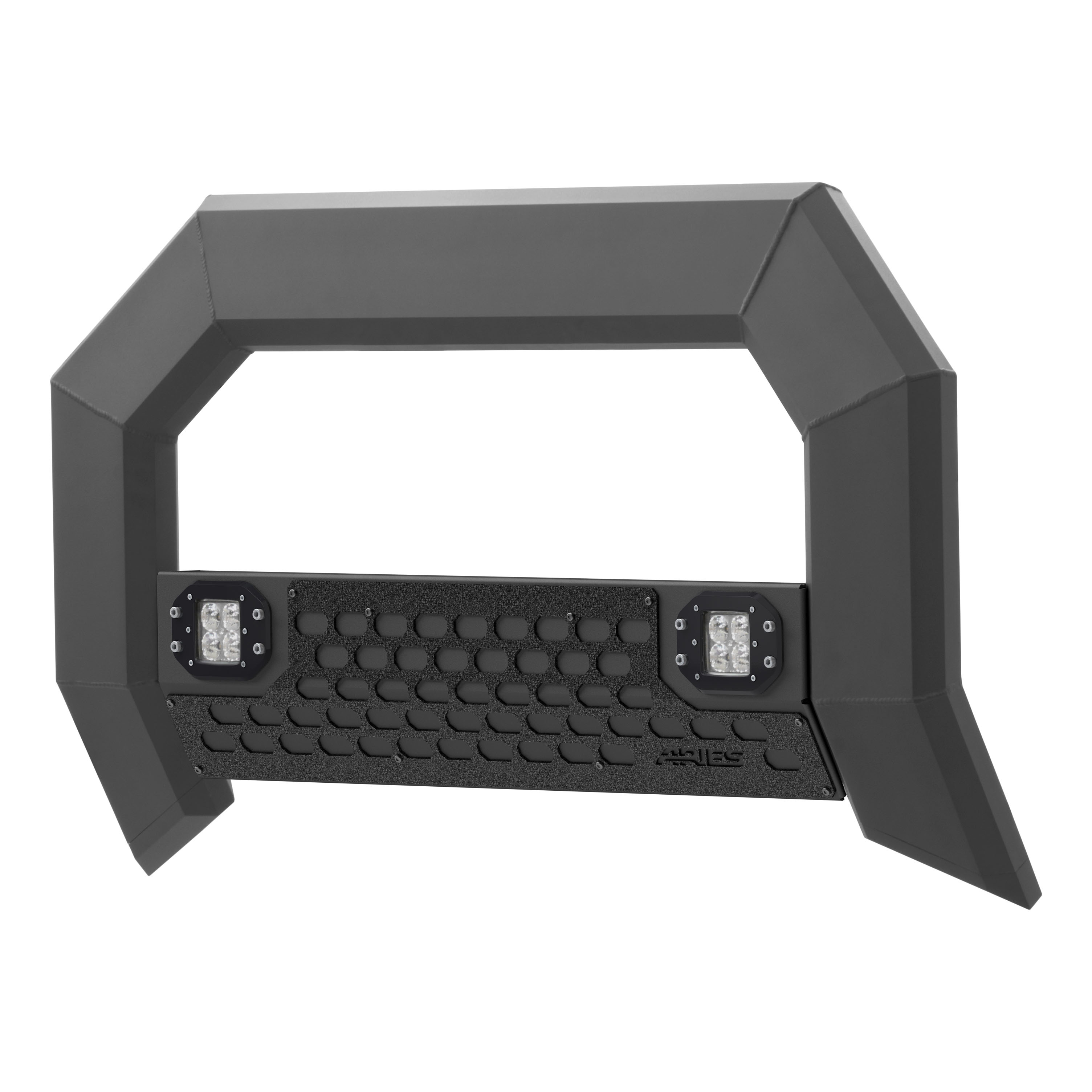 ARIES 2163103 - AdvantEDGE 5-1/2" Black Aluminum Bull Bar with Lights, Select Ford Super Duty