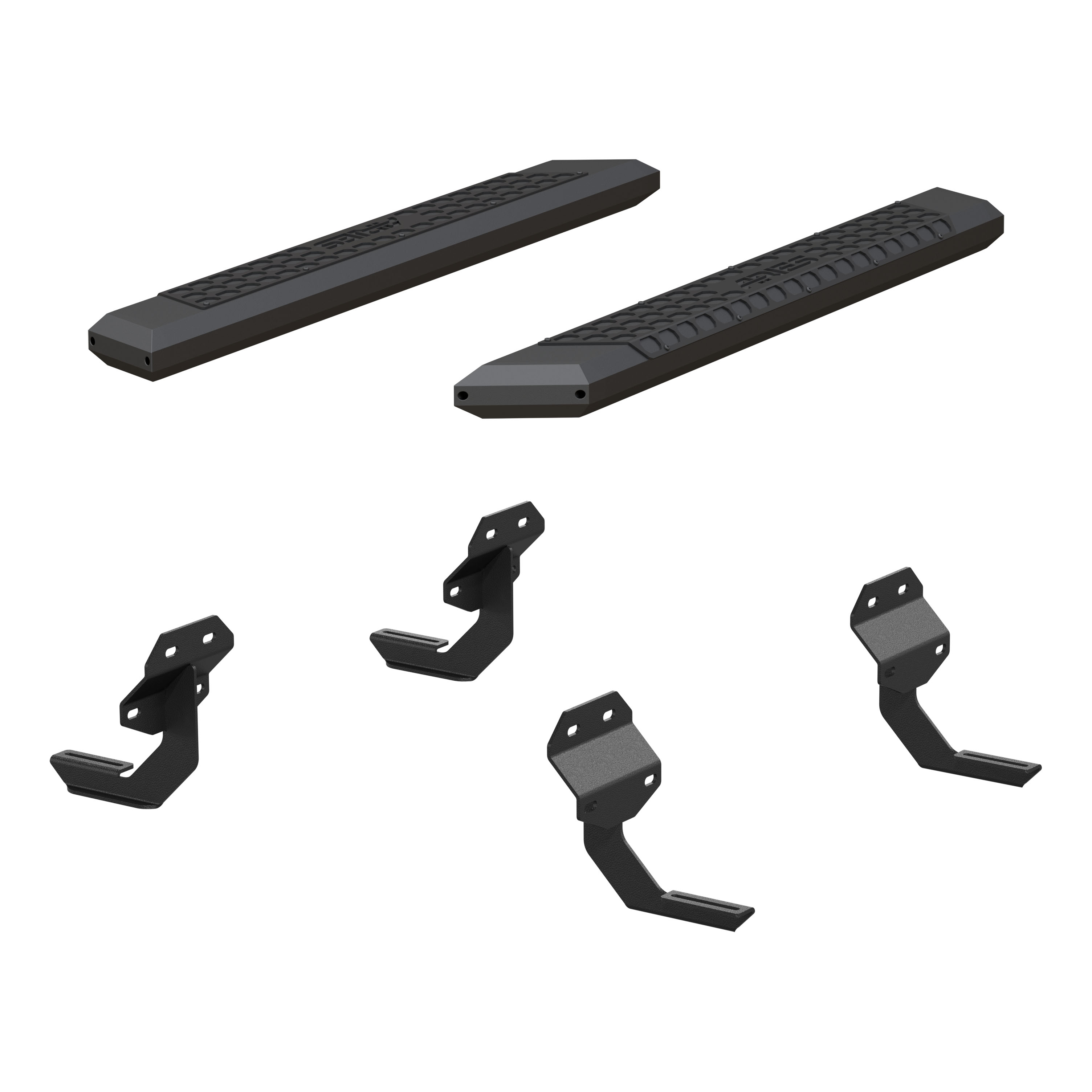 ARIES 2556011 - AdvantEDGE 5-1/2" x 53" Black Aluminum Side Bars, Select Ford F150, F250, F350
