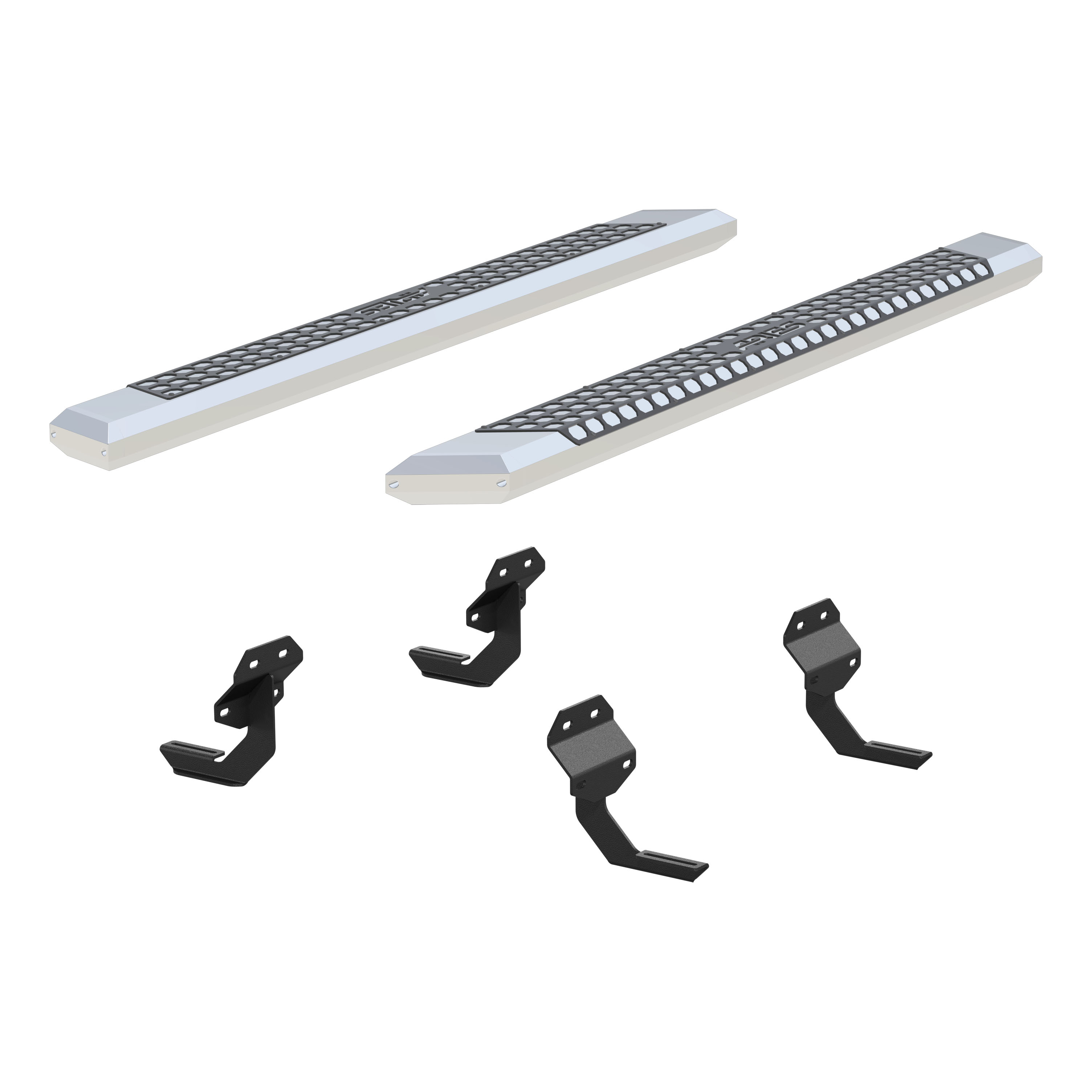 ARIES 2555012 - AdvantEDGE 5-1/2" x 75" Chrome Aluminum Side Bars, Select Ford F150, F250, F350