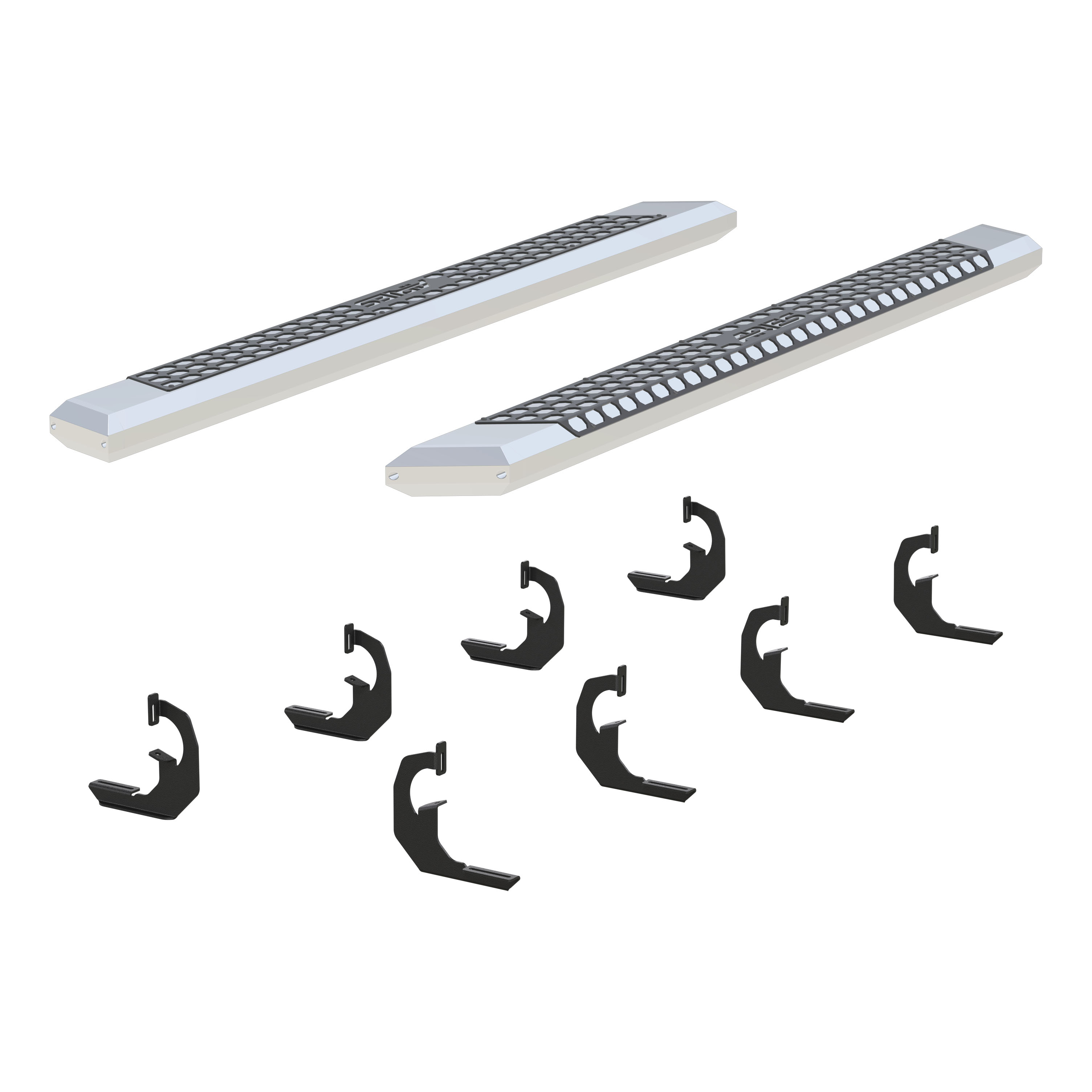 ARIES 2555002 - AdvantEDGE 5-1/2" x 75" Chrome Aluminum Side Bars, Select Chevrolet, GMC