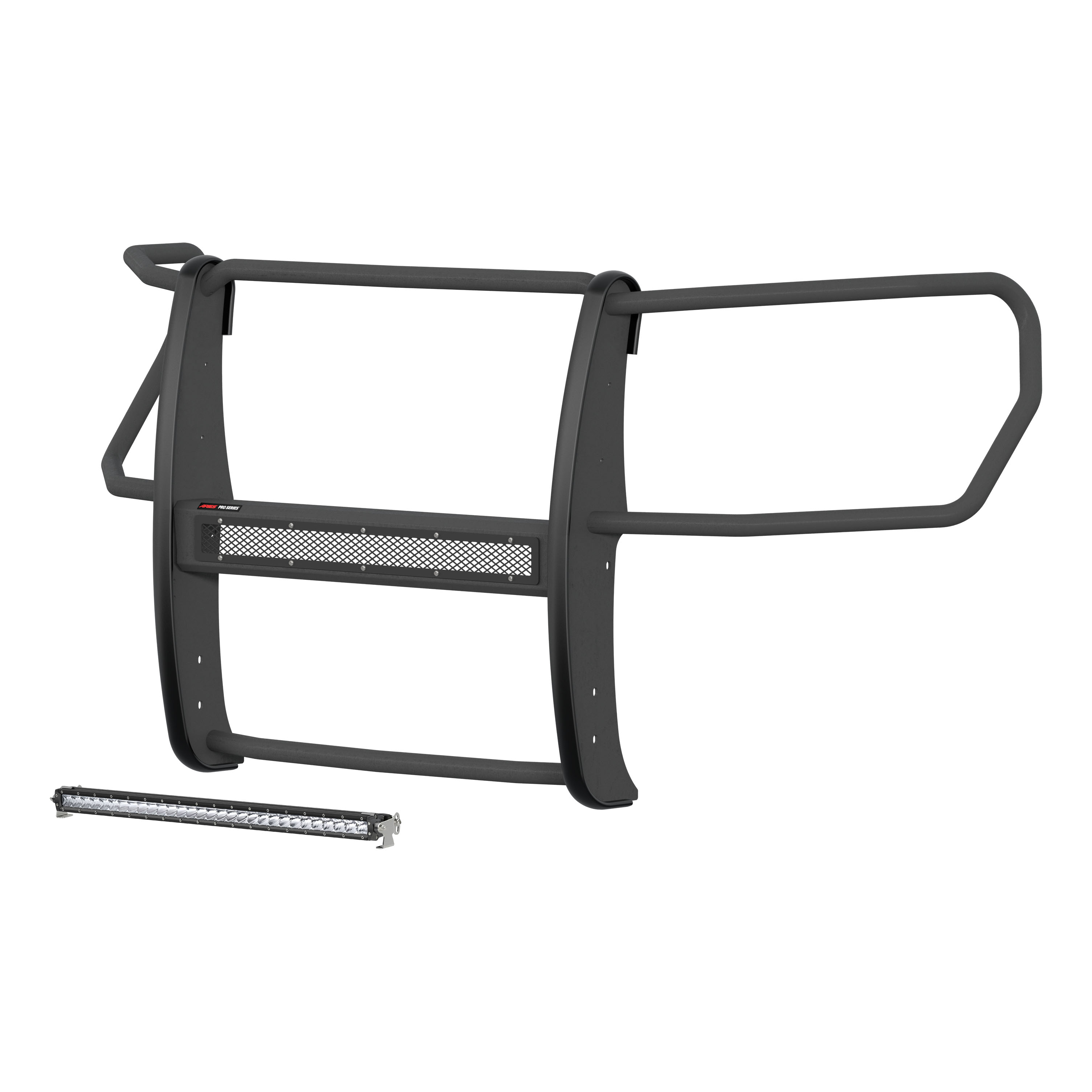 ARIES 2170035 - Pro Series Black Steel Grille Guard with Light Bar, Select Chevy Silverado 1500