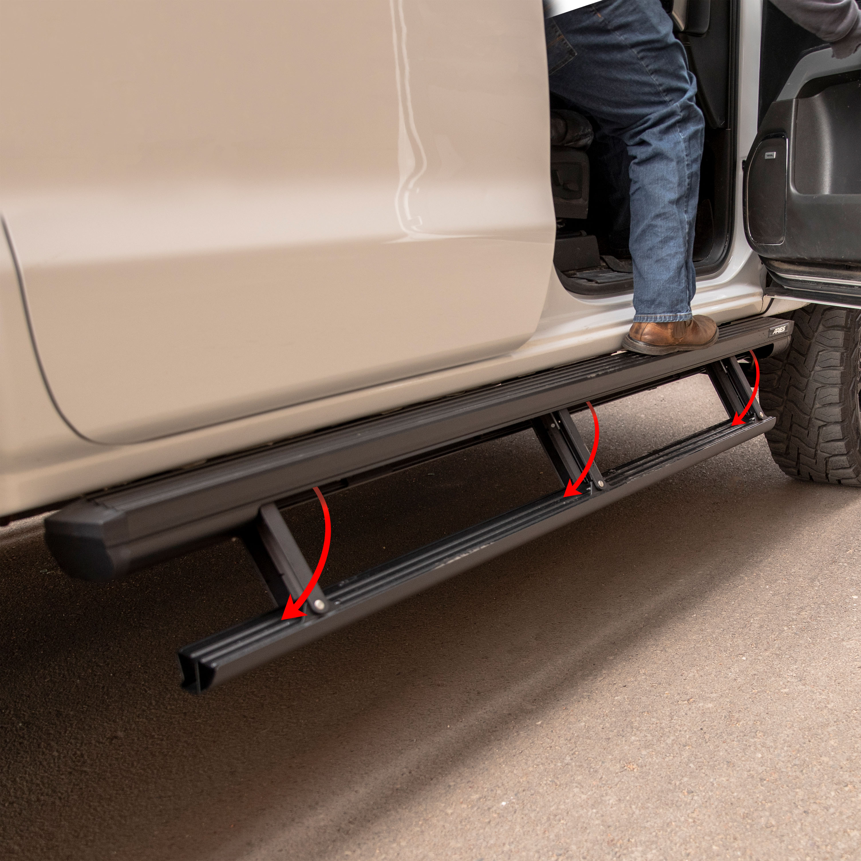 ARIES 3047923 - ActionTrac 83.6" Powered Running Boards, Select Ford Ranger