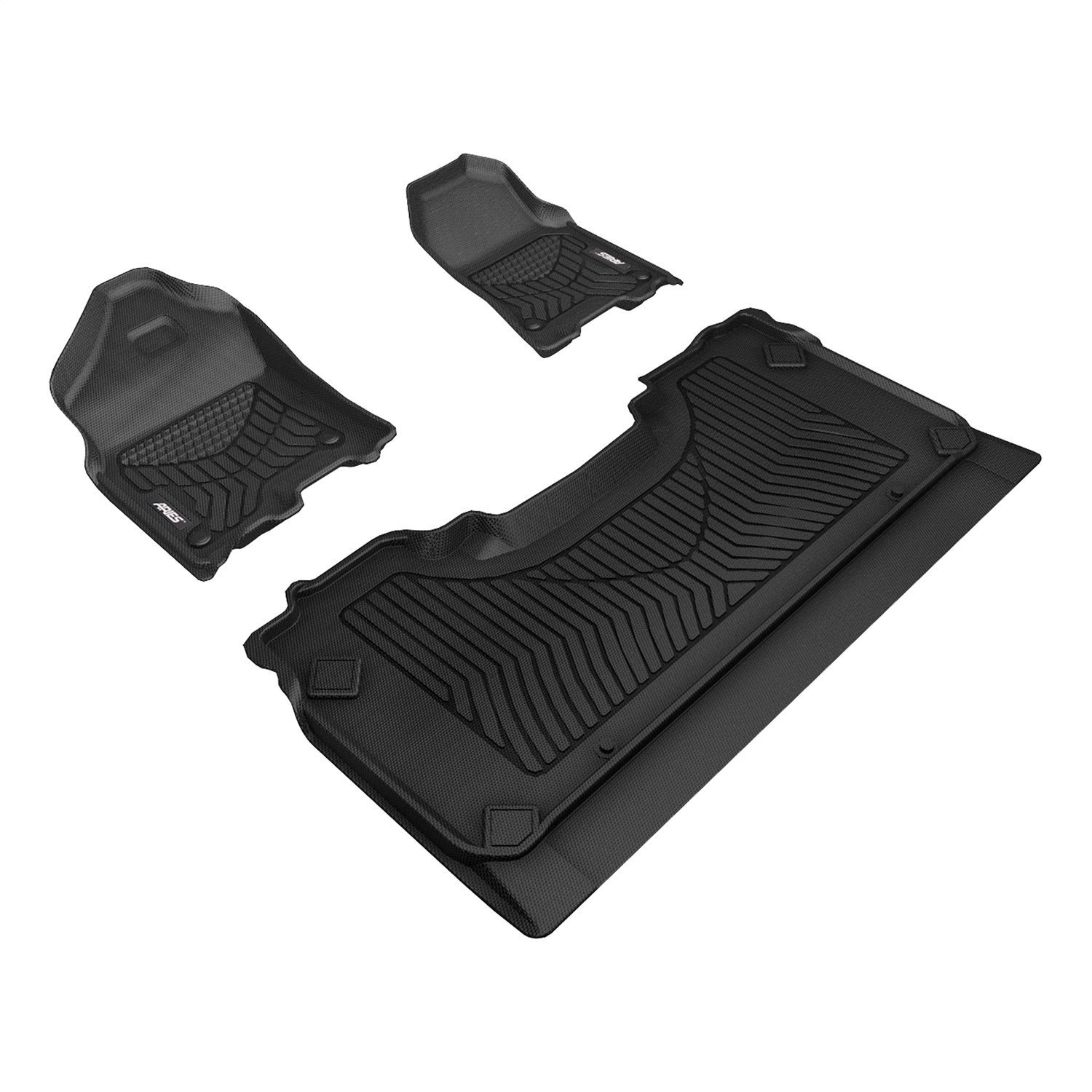 ARIES 2808909 - StyleGuard XD Black Custom Floor Liners; Select Ram 1500 Crew Cab