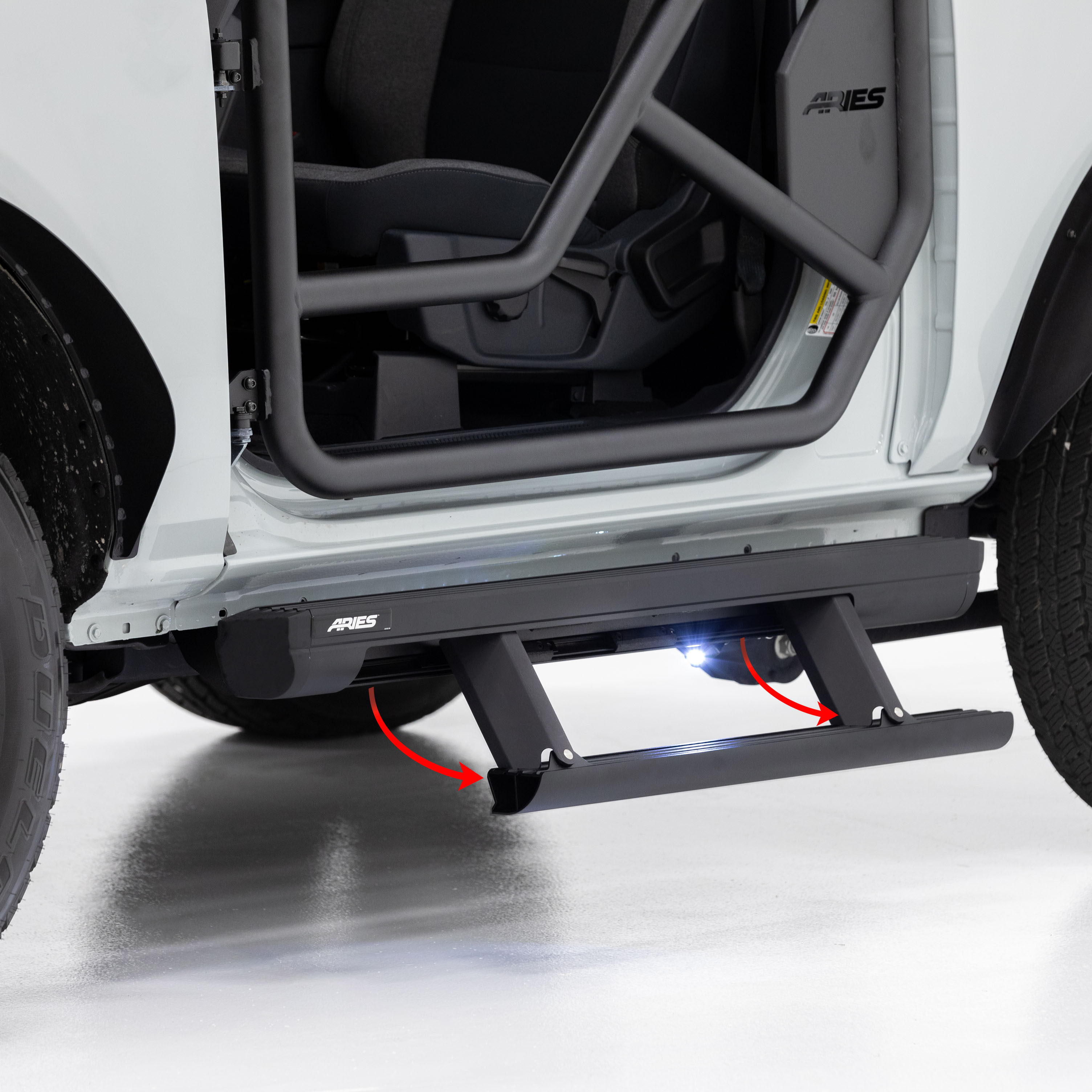 ARIES 3034472 - ActionTrac 48.75" Powered Running Boards, Select Ford Bronco 2-Door ARIES 3034472 - ActionTrac 48.75" Powered Running Boards, Select Ford Bronco 2-Door